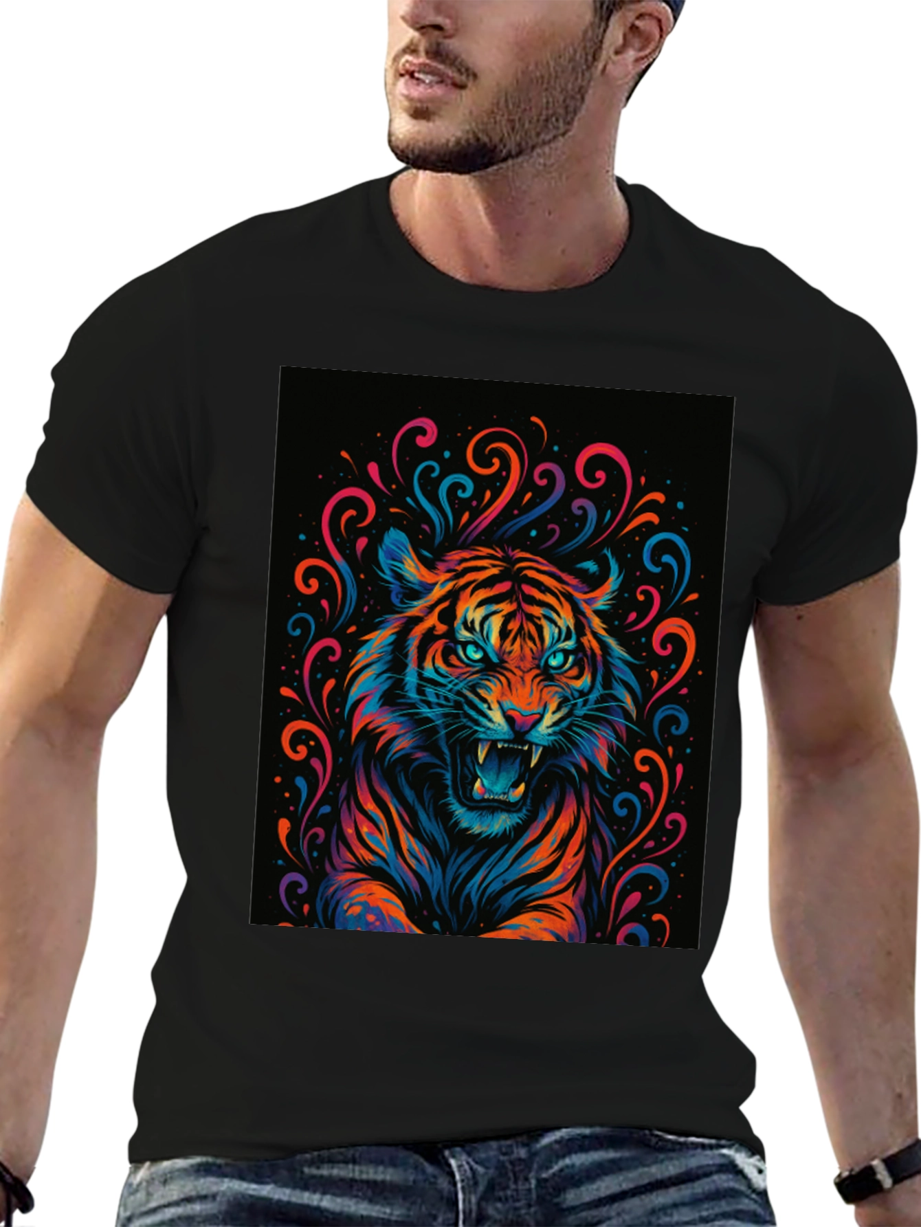 Vibrant Tiger Graphic Tee - Bold Statement Shirt