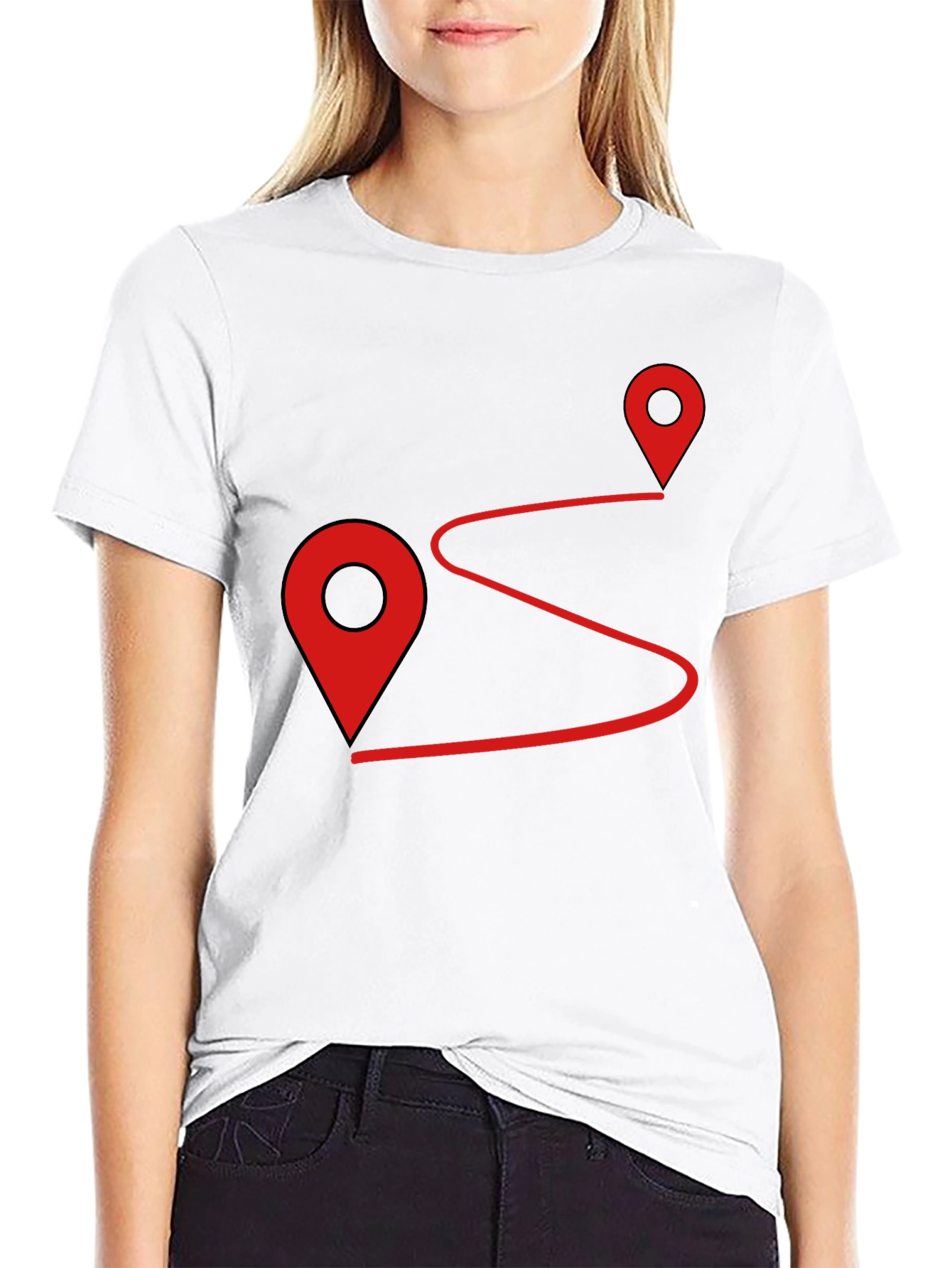 Route Finder Graphic Tee - Black Cotton Shirt