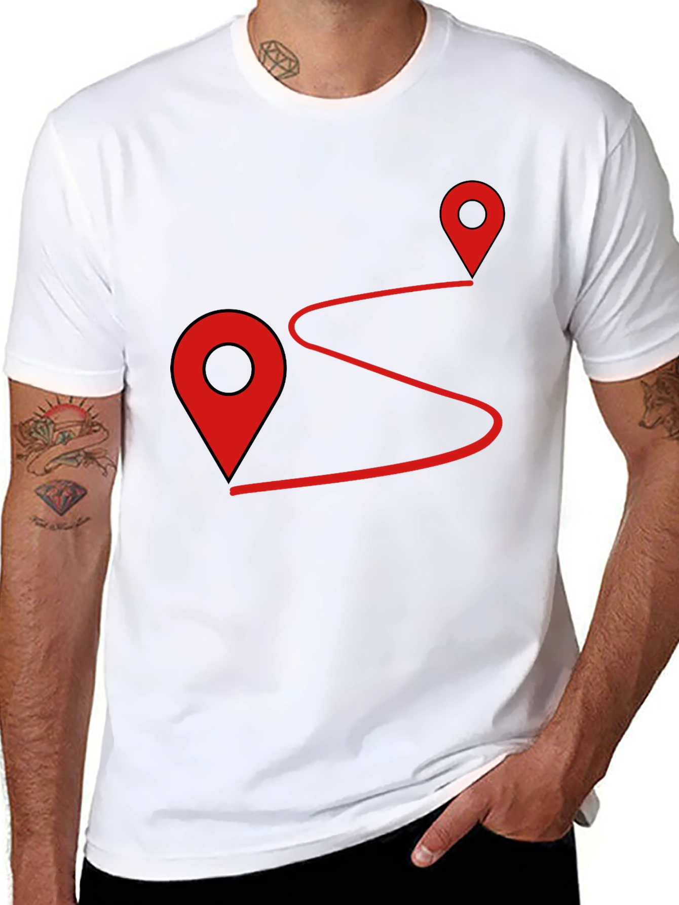 Route Finder Graphic Tee - Black Cotton Shirt