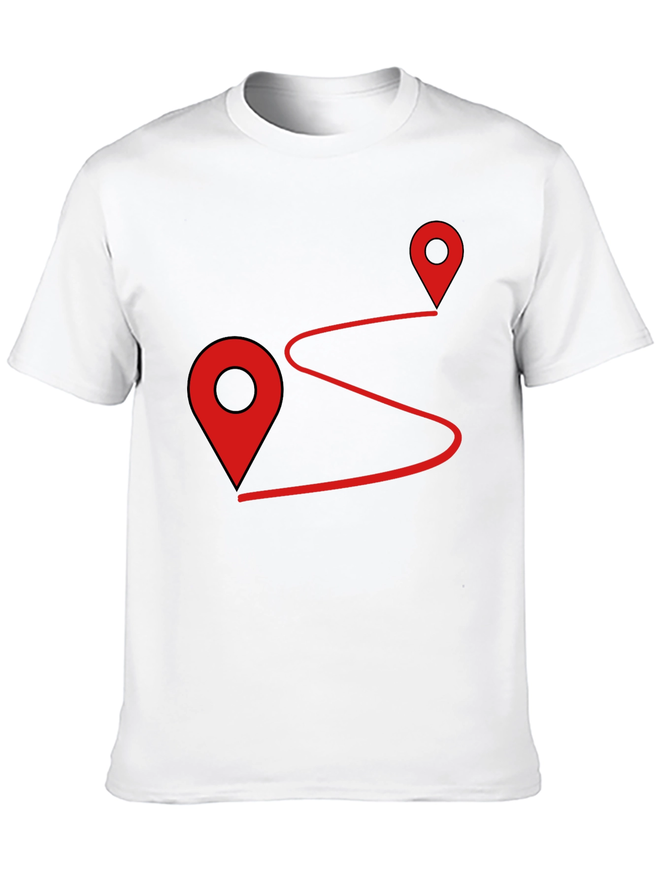 Route Finder Graphic Tee - Black Cotton Shirt