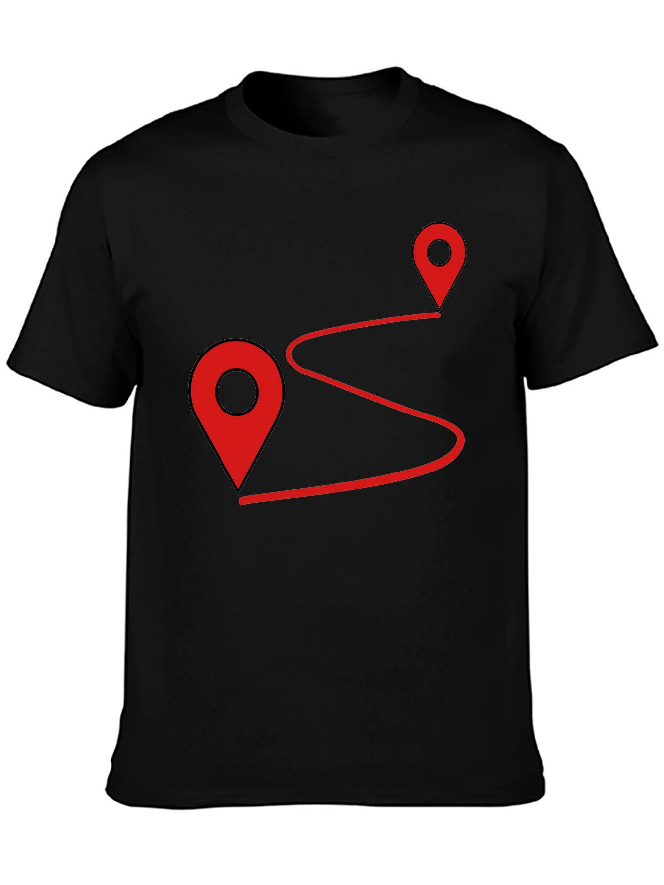 Route Finder Graphic Tee - Black Cotton Shirt