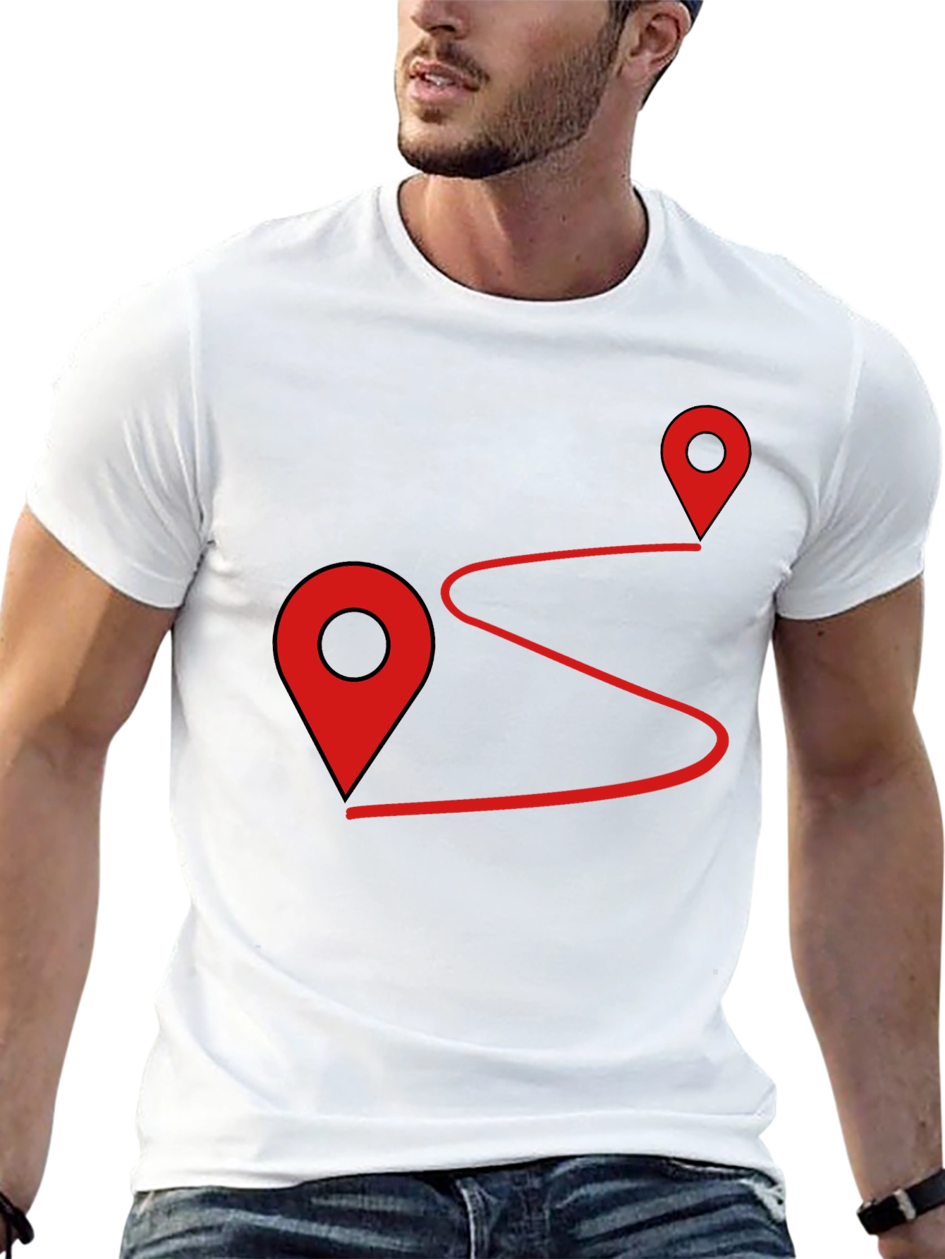 Route Finder Graphic Tee - Black Cotton Shirt