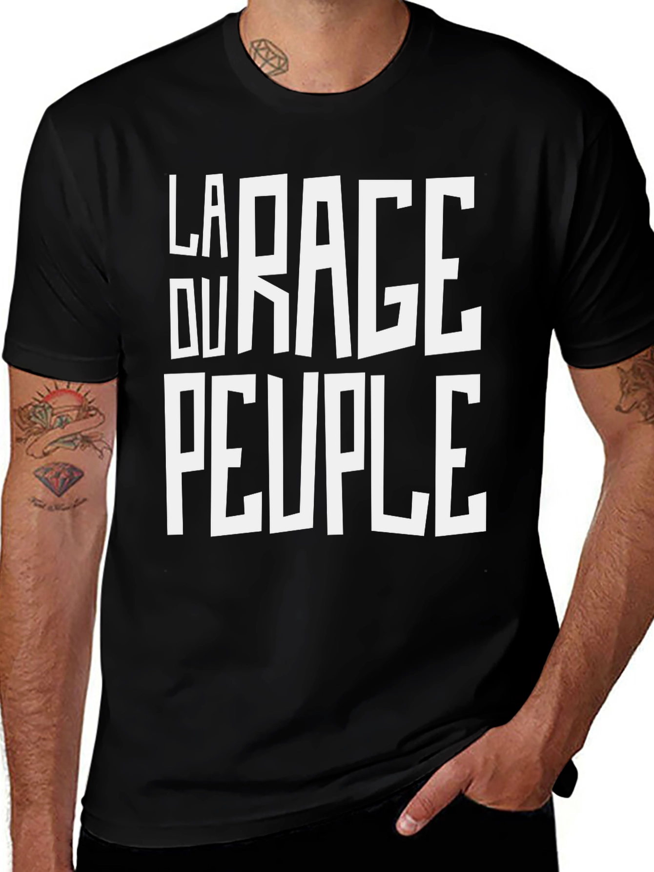 La Rage Du Peuple Black Graphic Tee