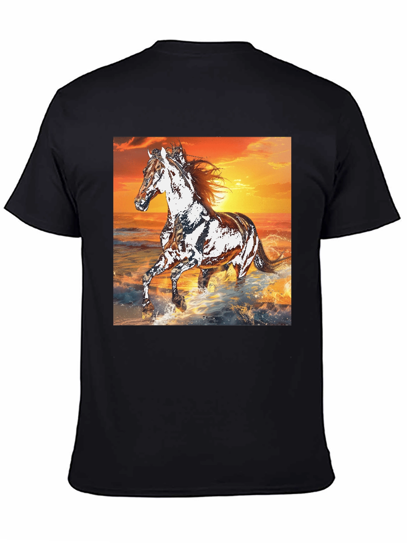 Horse Sunset Graphic Tee - Black