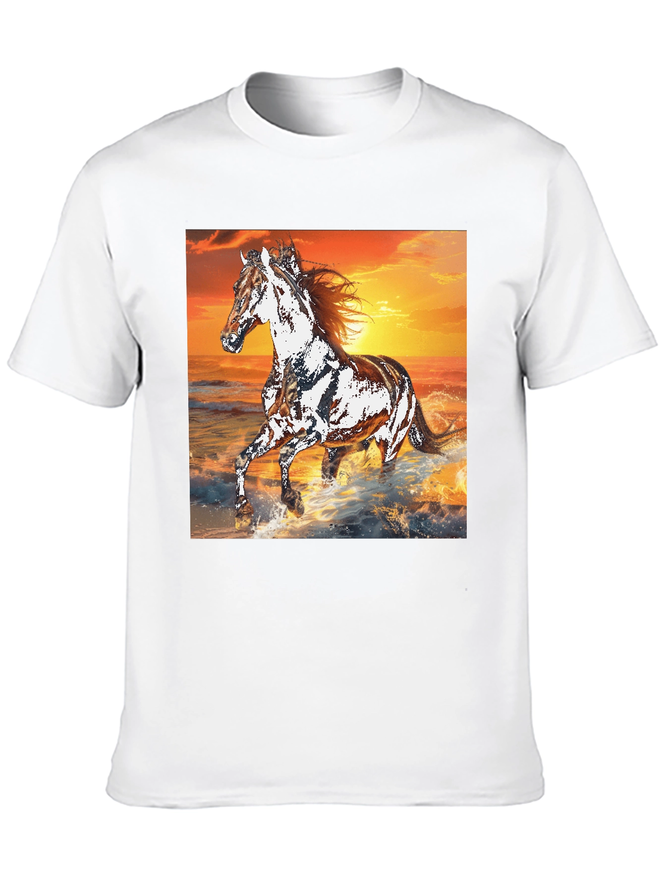 Horse Sunset Graphic Tee - Black