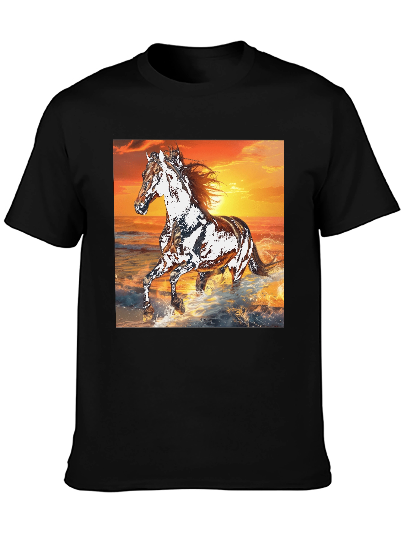 Horse Sunset Graphic Tee - Black