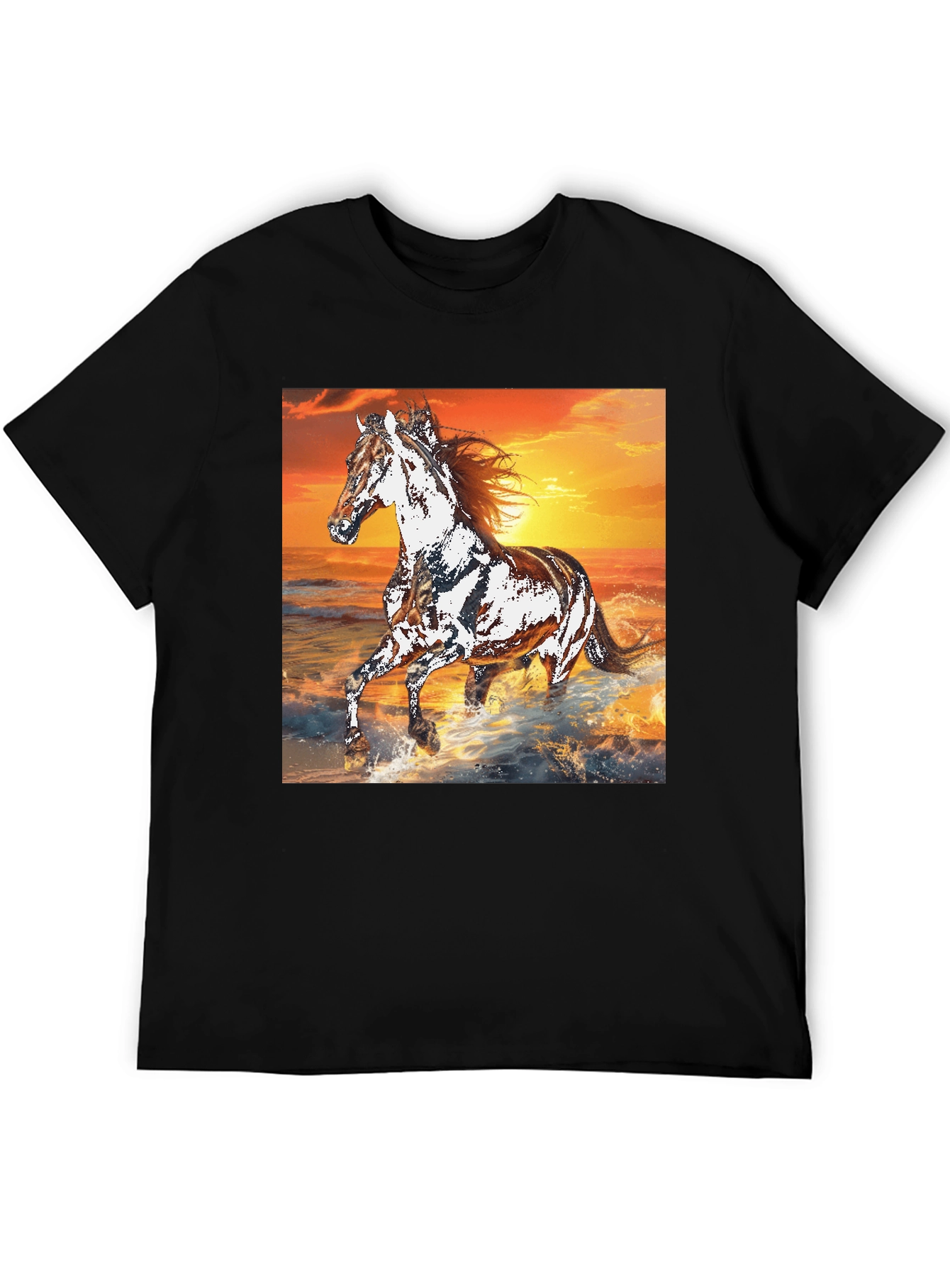 Horse Sunset Graphic Tee - Black