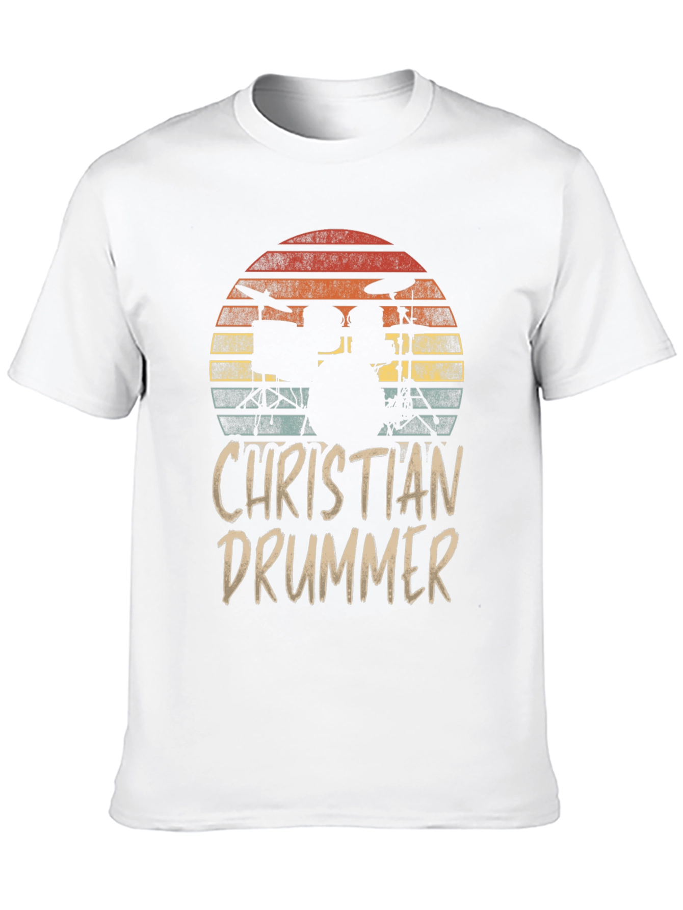 Christian Drummer Sunset Graphic T-Shirt