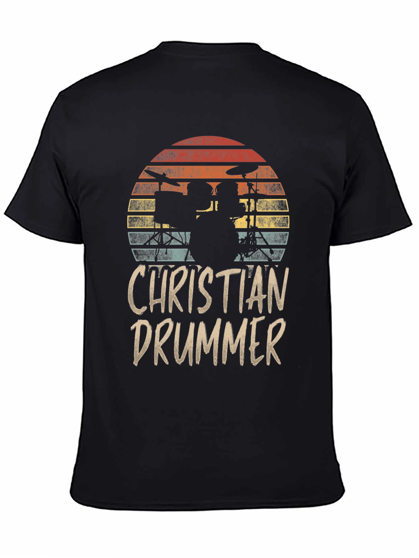 Christian Drummer Sunset Graphic T-Shirt