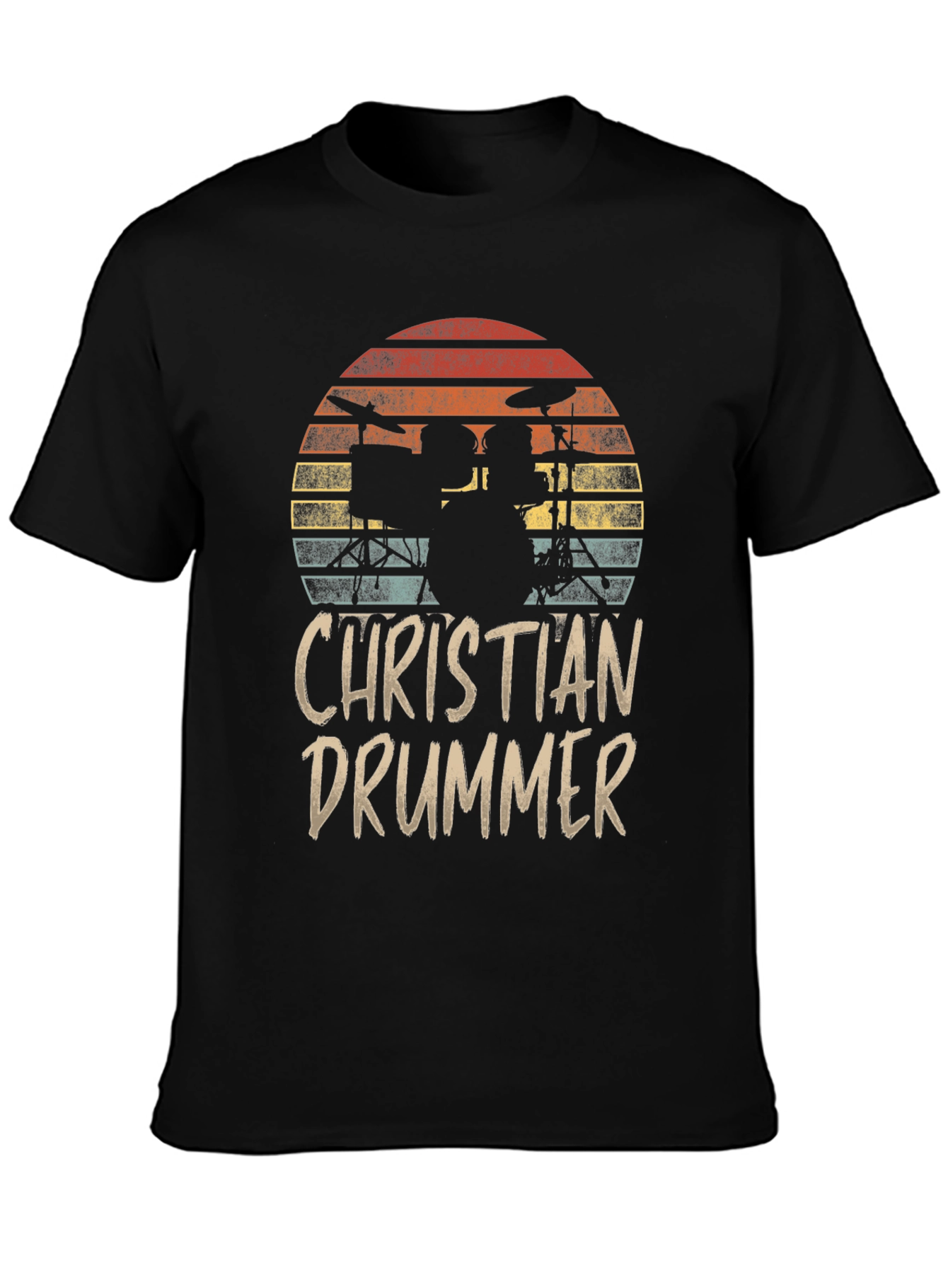 Christian Drummer Sunset Graphic T-Shirt