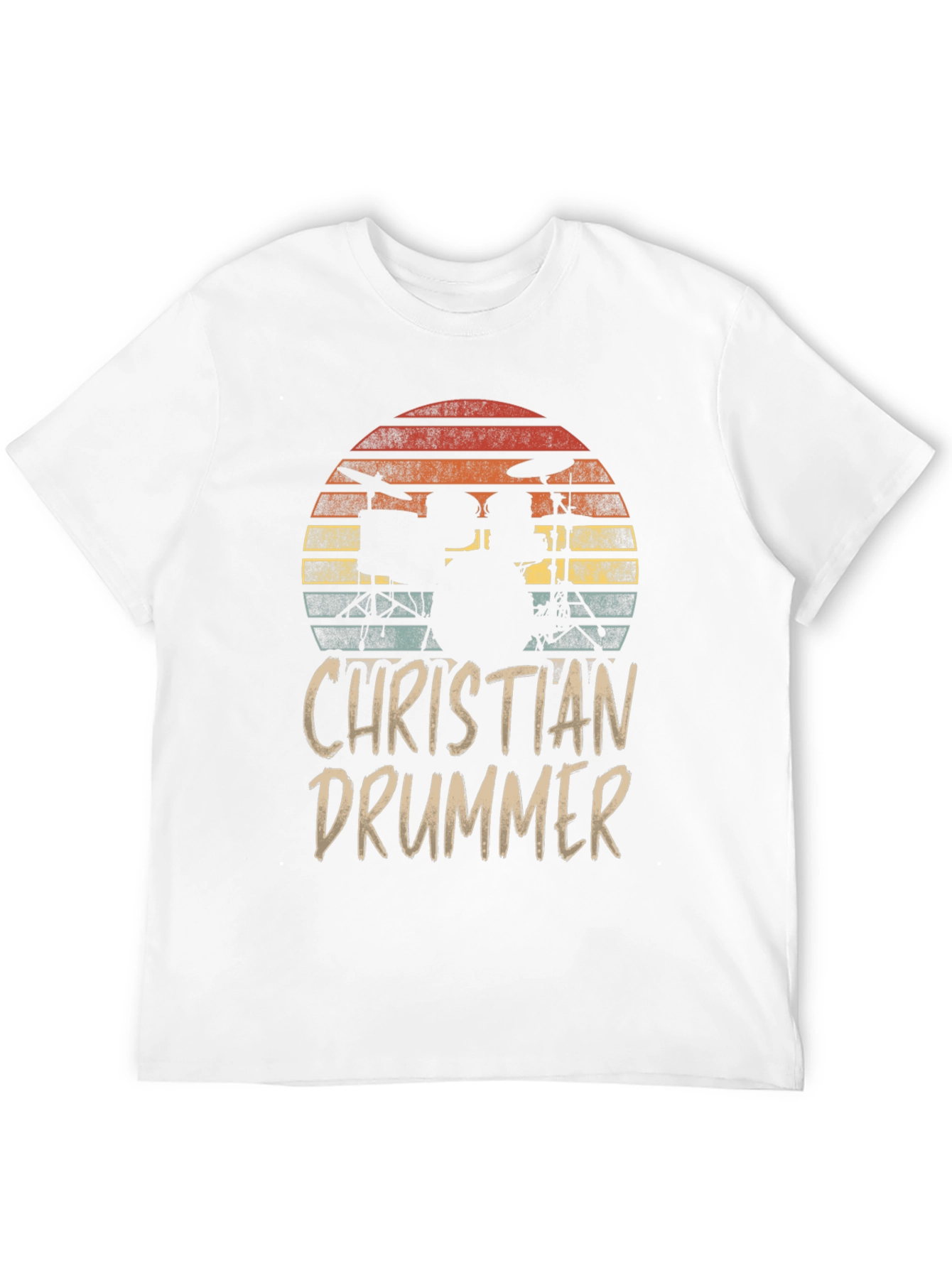 Christian Drummer Sunset Graphic T-Shirt