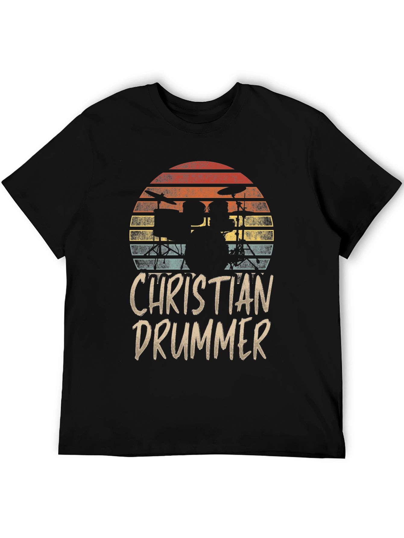 Christian Drummer Sunset Graphic T-Shirt