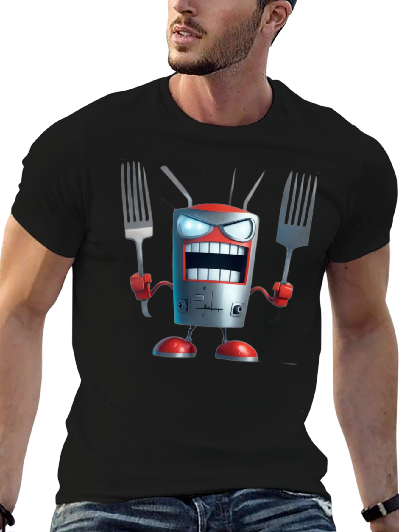 Robot Chef T-Shirt - Funny Cartoon Design