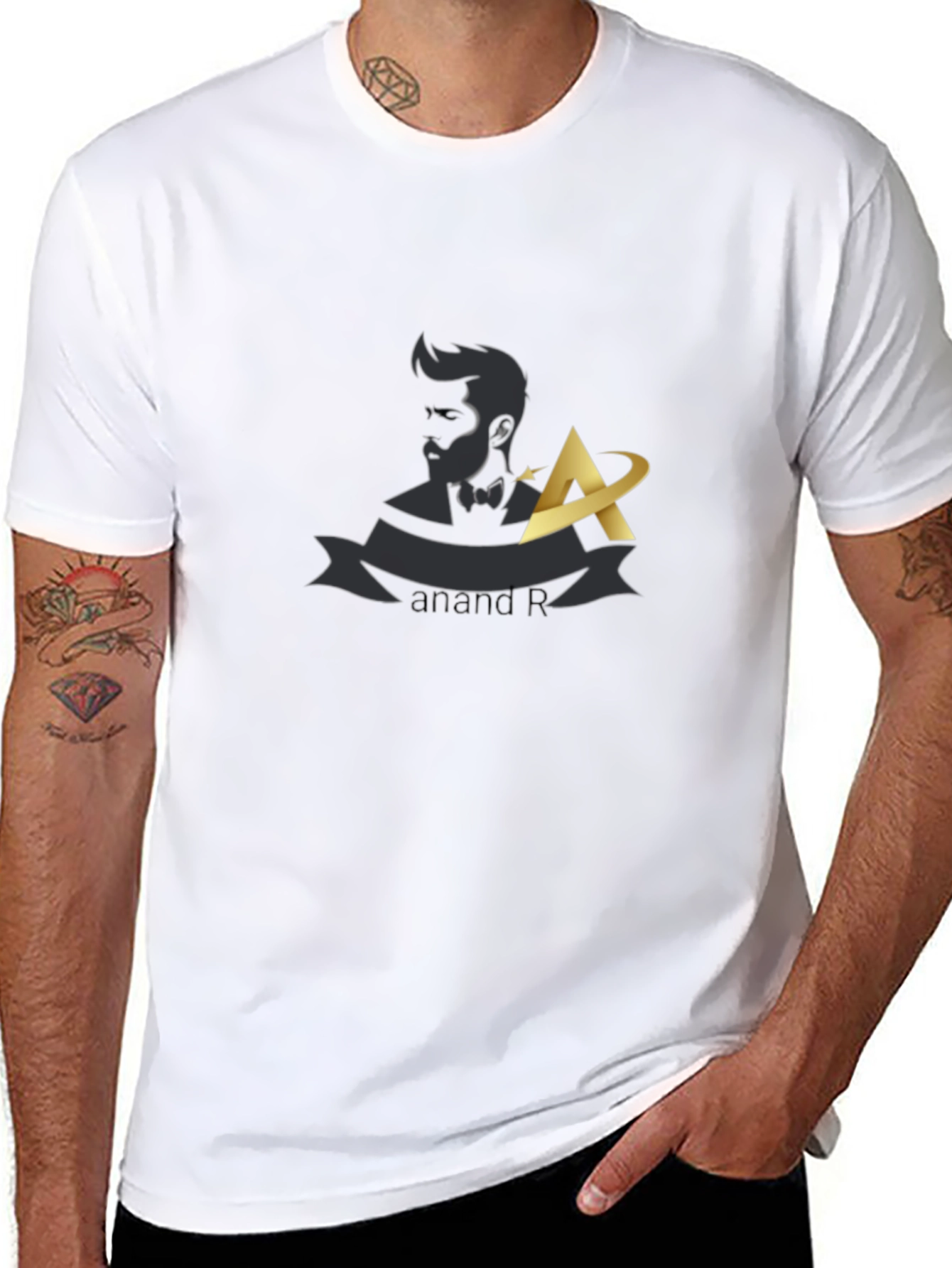 Stylish Black T-Shirt with Unique Graphic Design