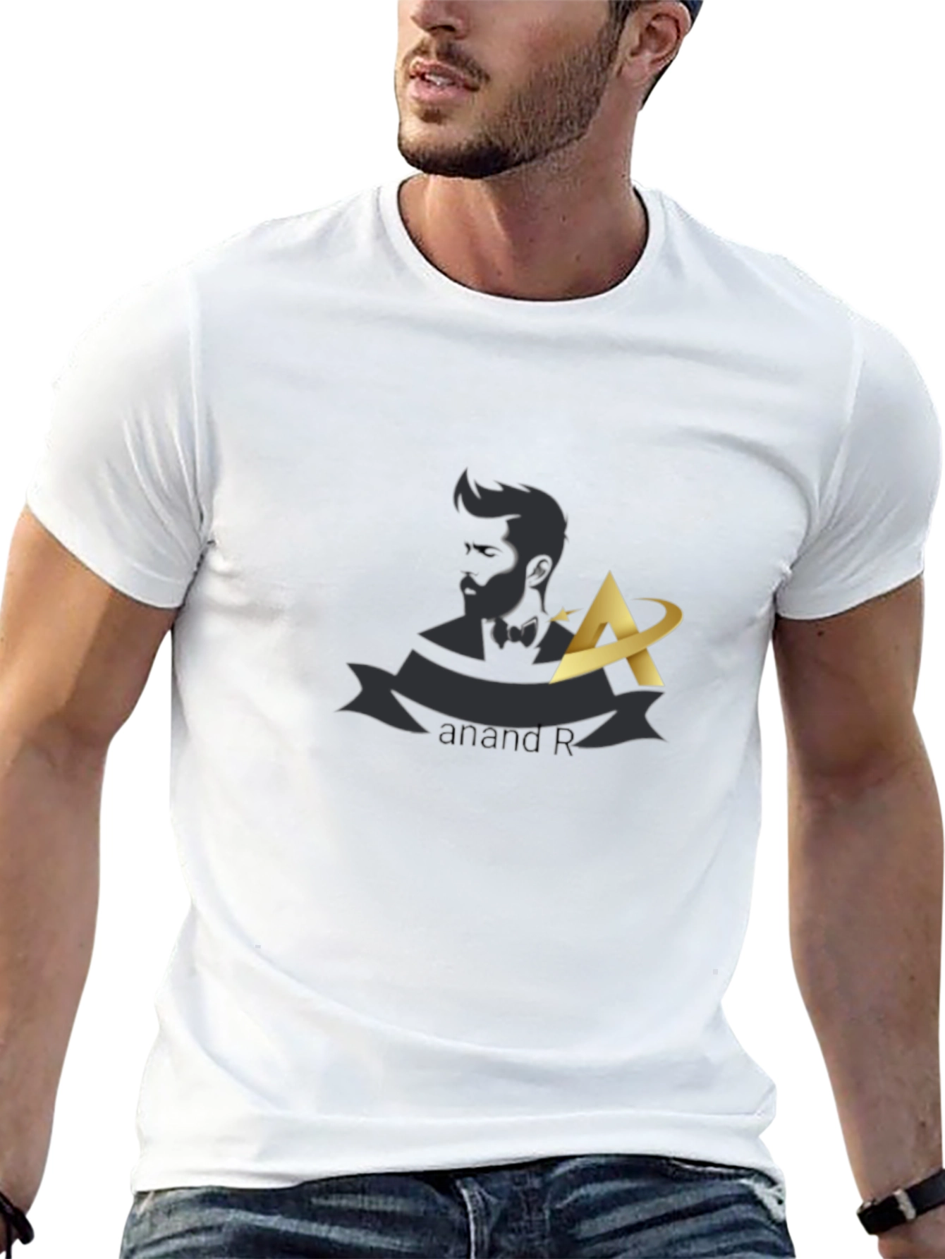Stylish Black T-Shirt with Unique Graphic Design