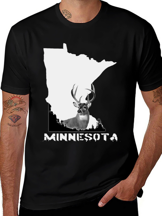 Minnesota Deer Graphic Tee - Black