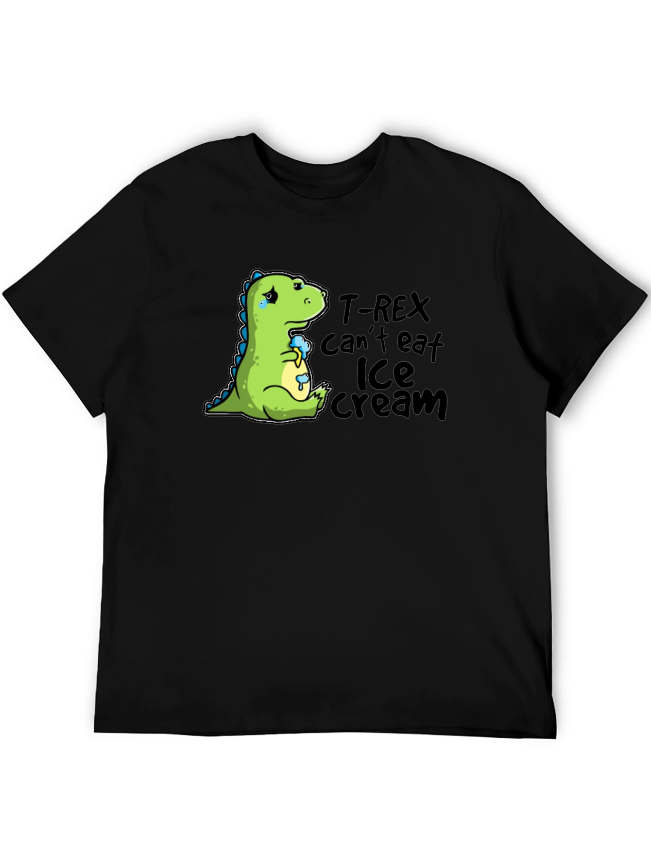 Sad Dino T-Rex Ice Cream Humor Graphic T-Shirt