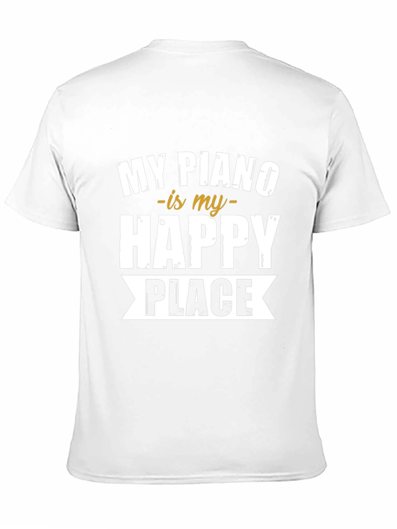 My Piano is My Happy Place Black T-Shirt