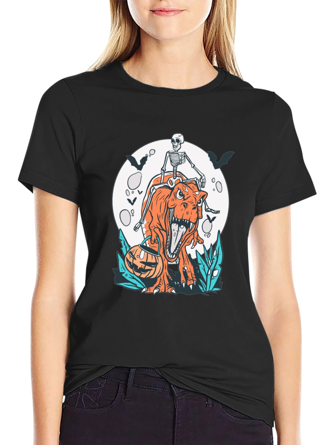 Halloween Dinosaur Skeleton T-Shirt
