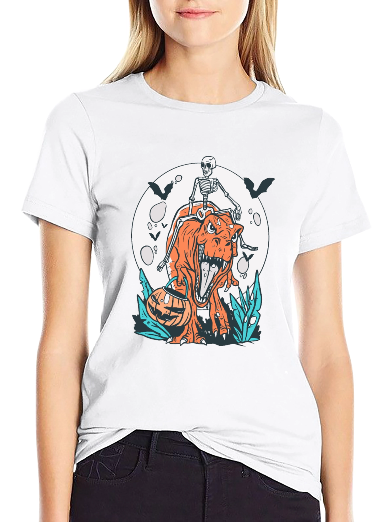 Halloween Dinosaur Skeleton T-Shirt