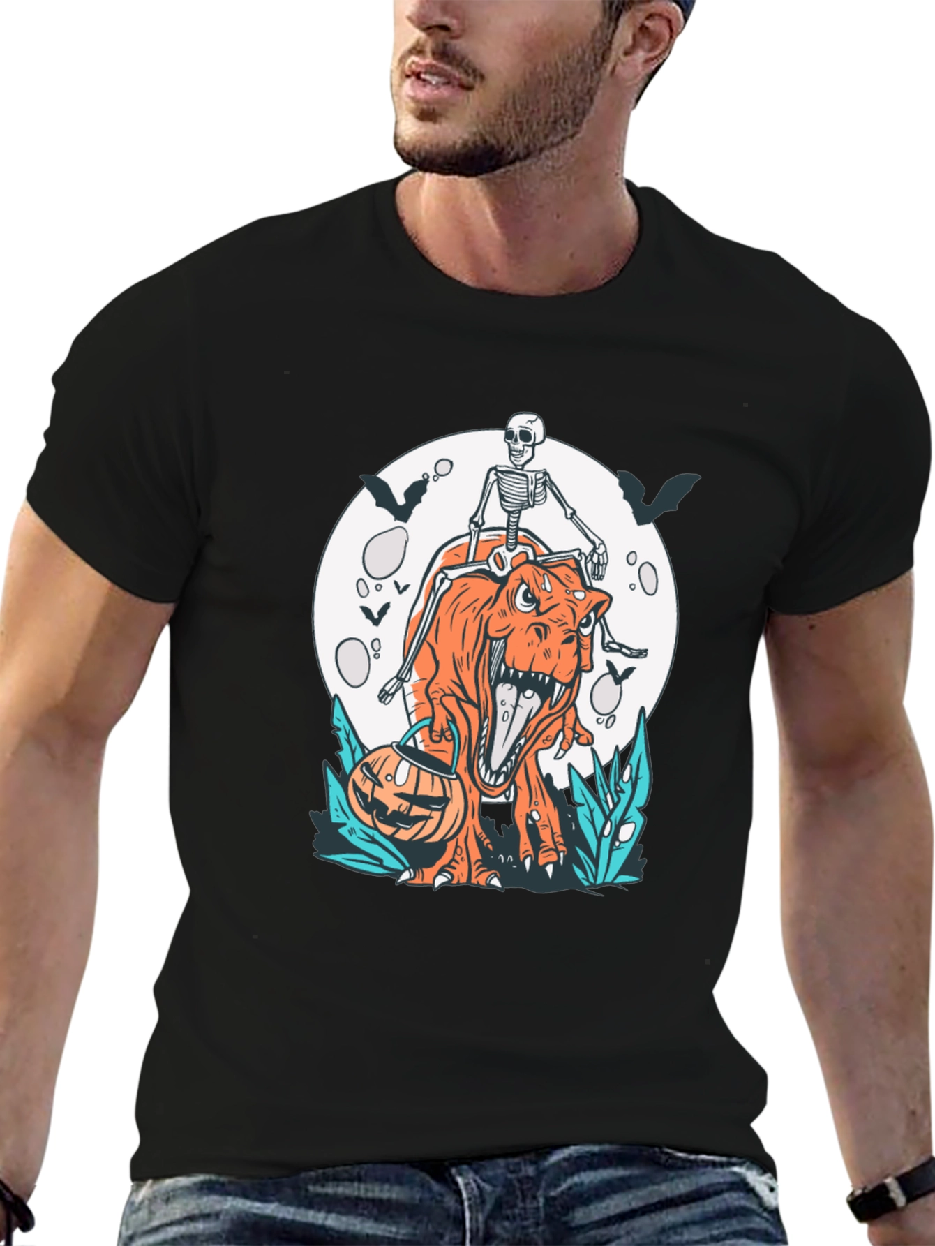 Halloween Dinosaur Skeleton T-Shirt
