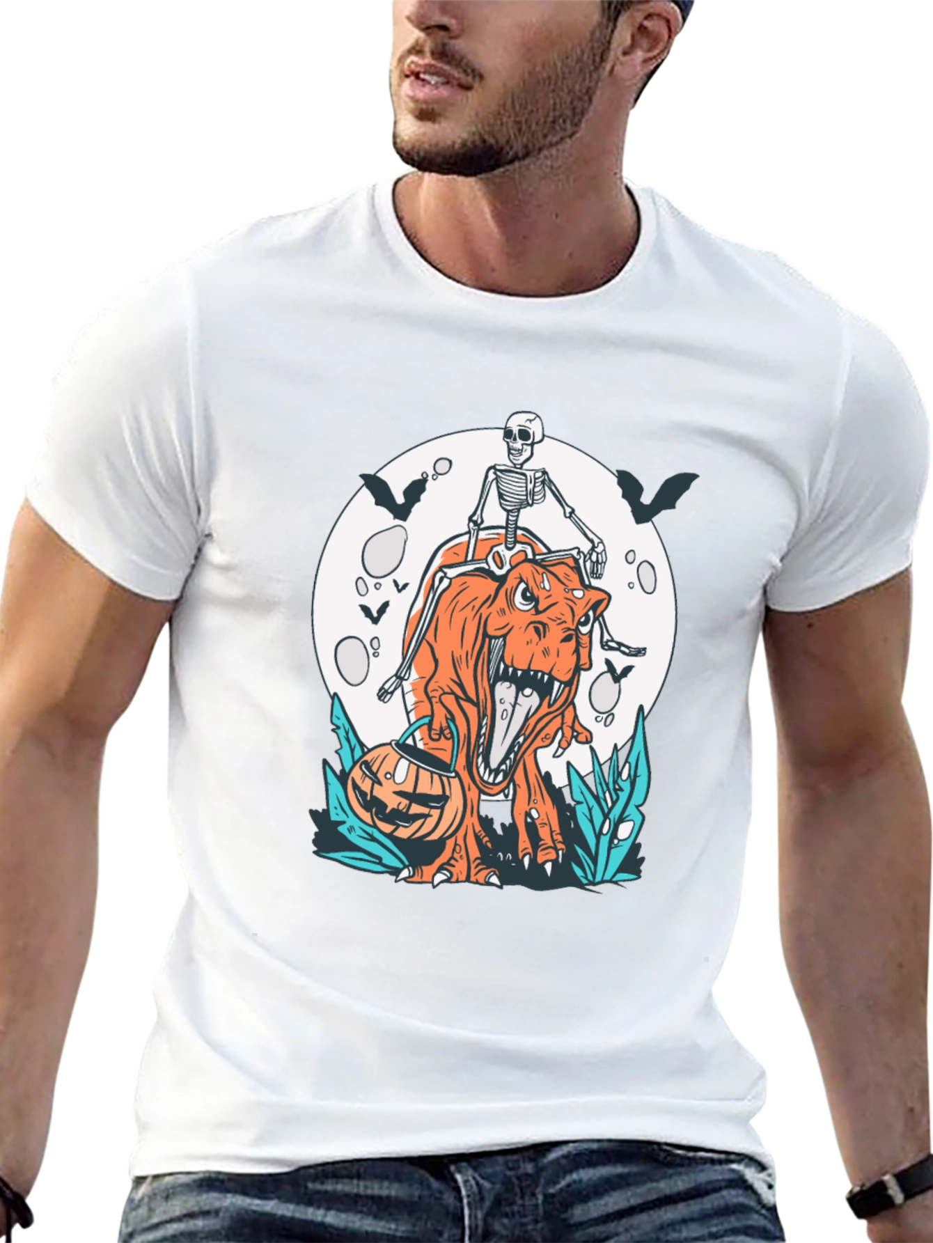 Halloween Dinosaur Skeleton T-Shirt