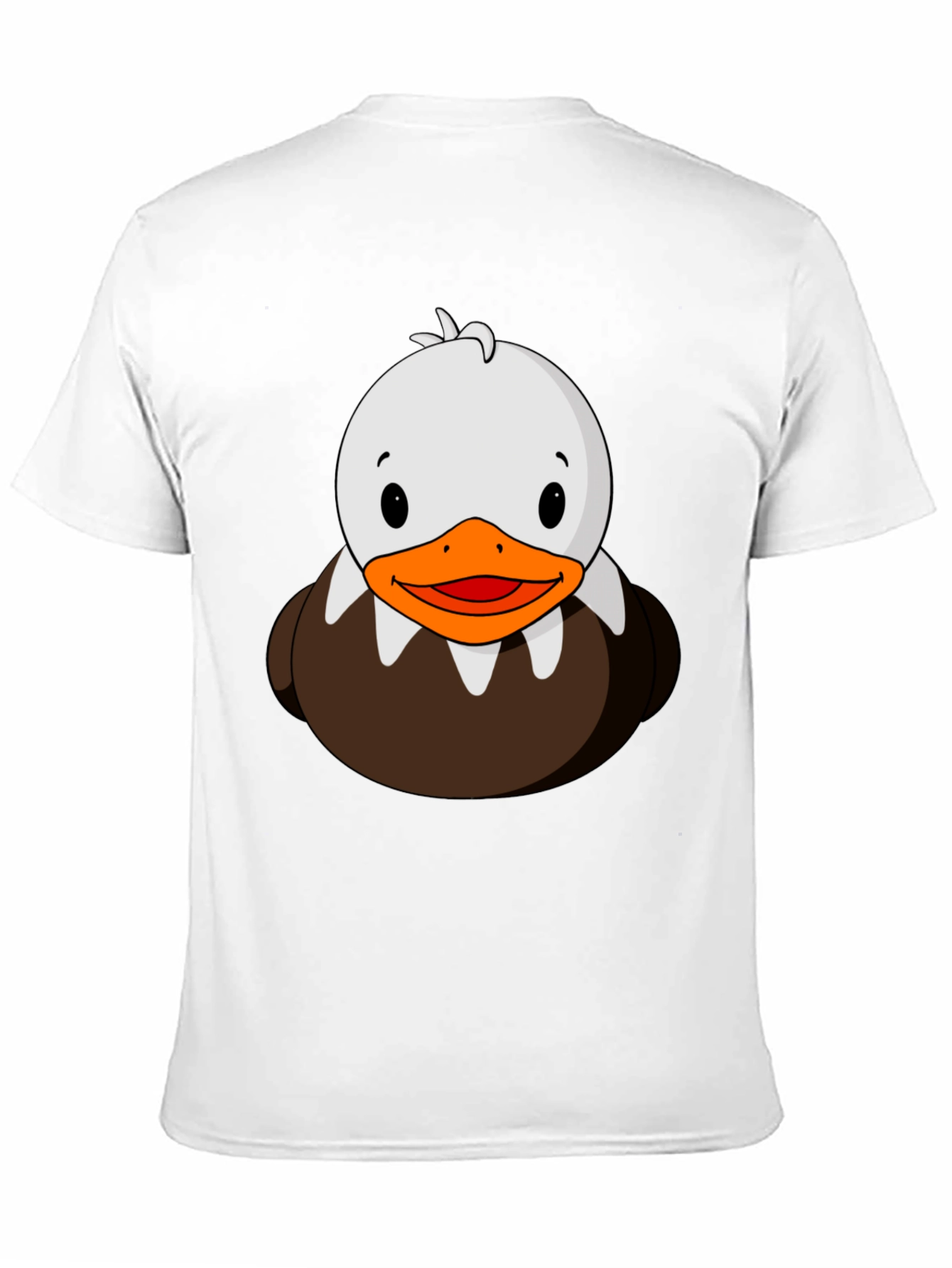 Cute Duck Cartoon Graphic Black T-Shirt