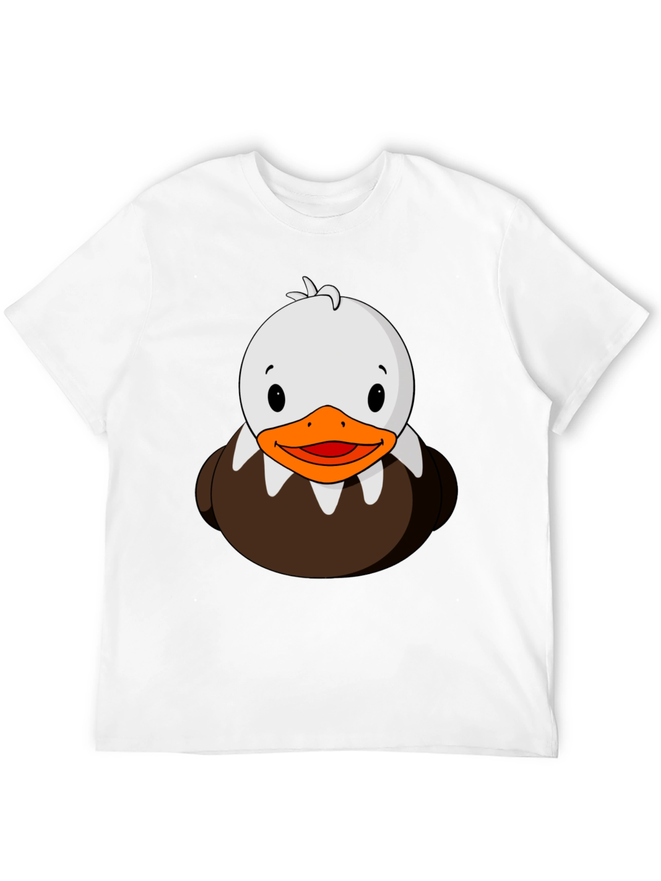 Cute Duck Cartoon Graphic Black T-Shirt