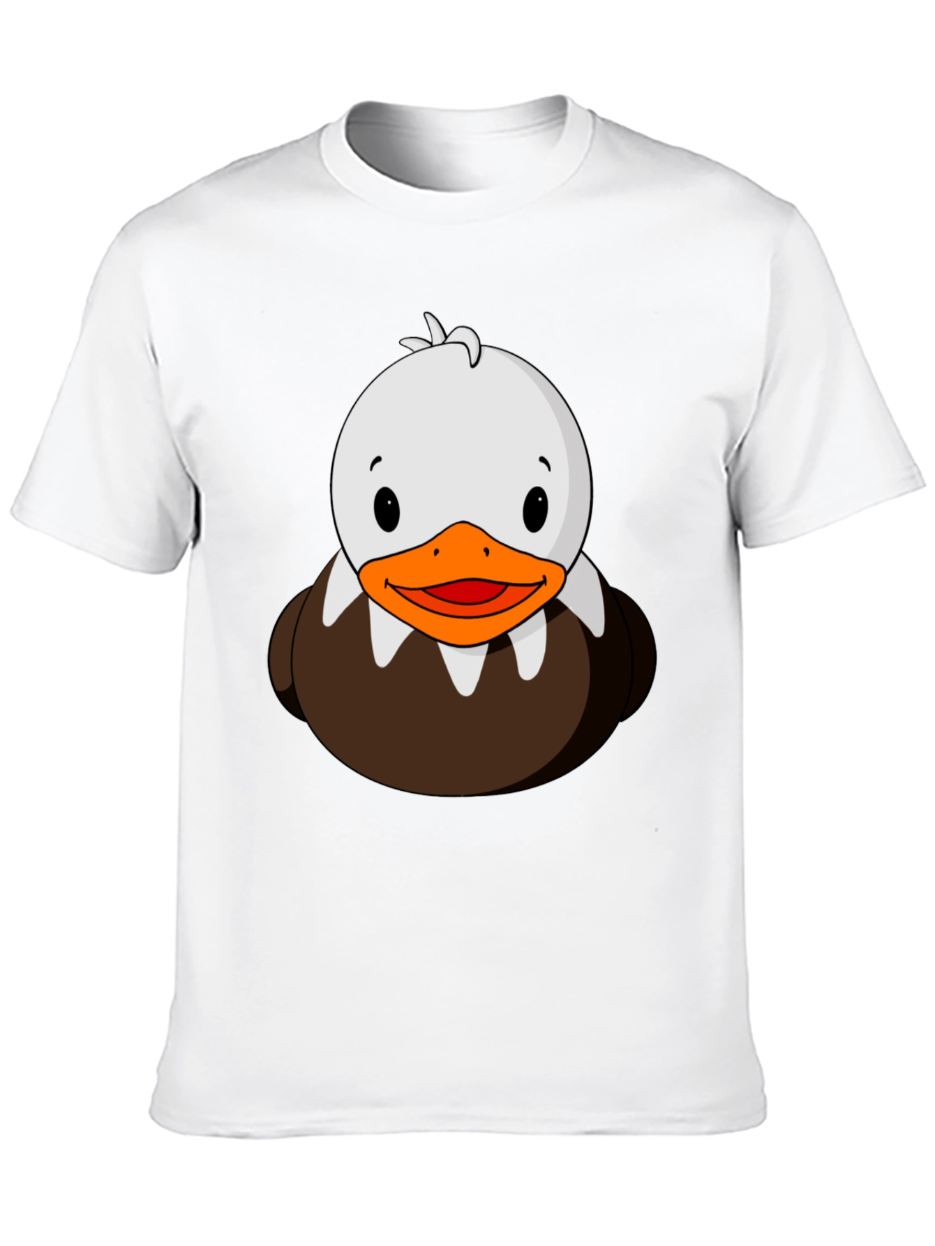 Cute Duck Cartoon Graphic Black T-Shirt