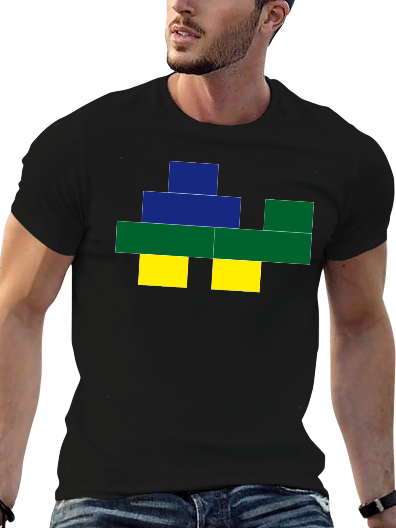 Pixel Art Graphic Tee - Black