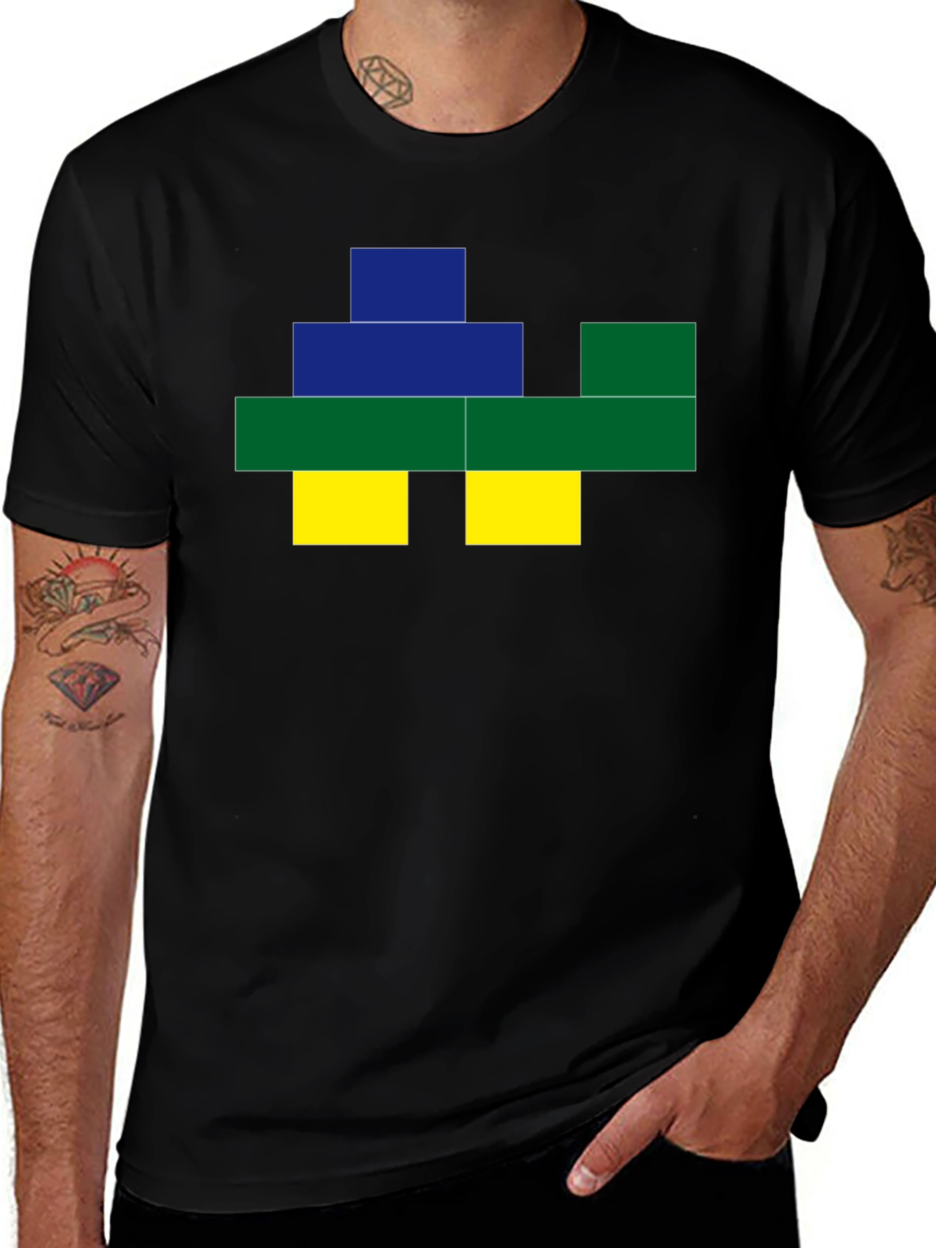 Pixel Art Graphic Tee - Black