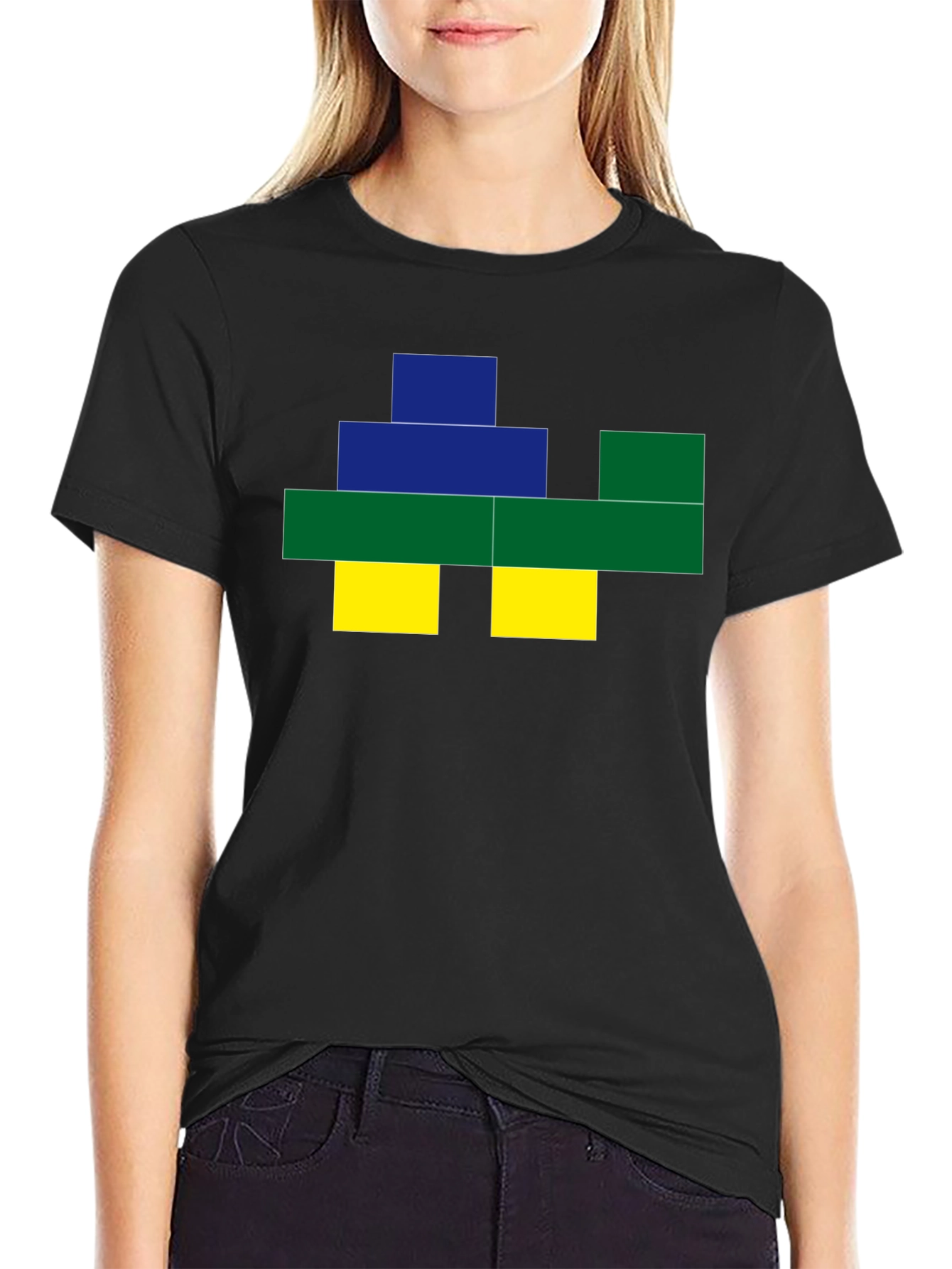 Pixel Art Graphic Tee - Black
