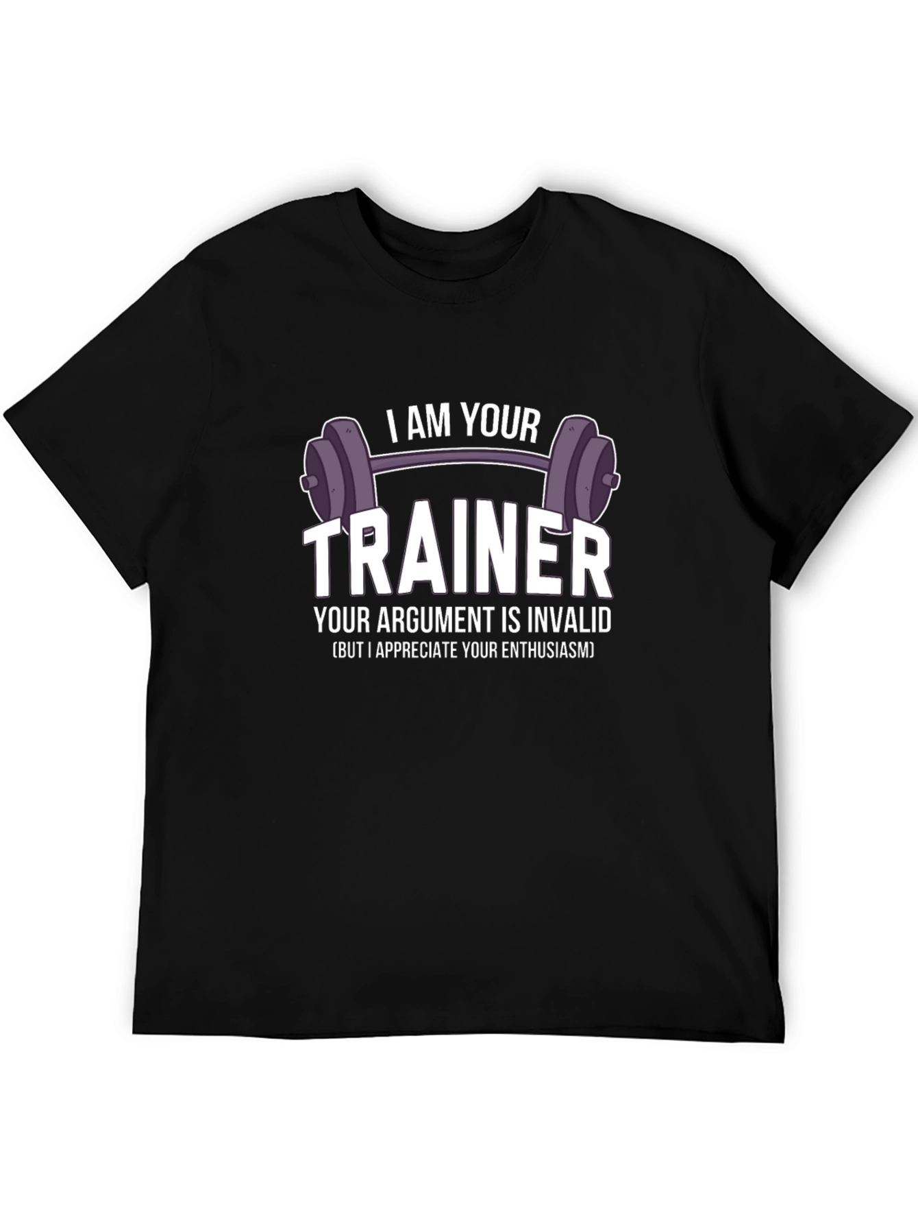 I AM YOUR TRAINER Black Graphic T-Shirt