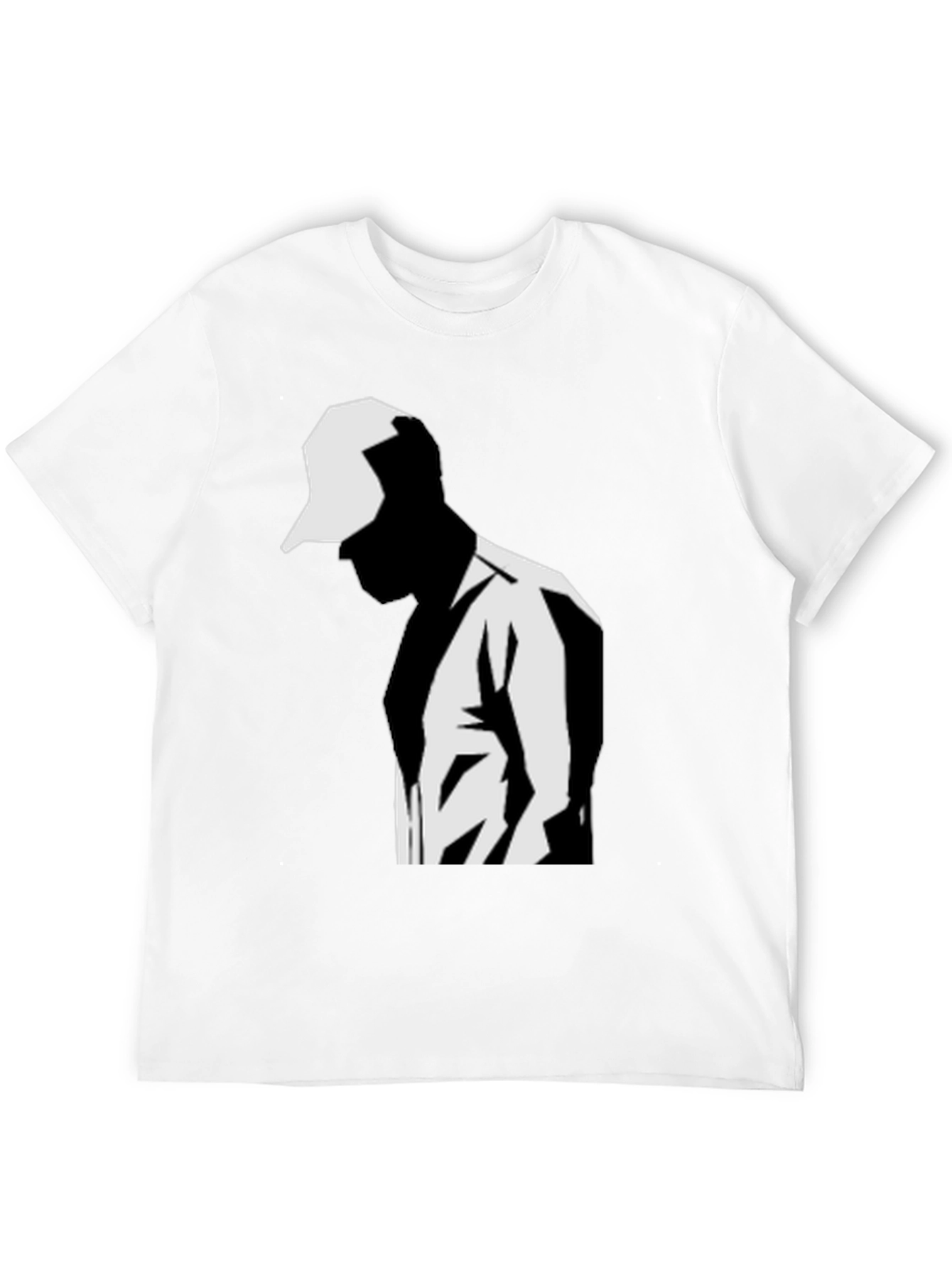 Modern Graphic T-Shirt: Black & White Silhouette Design