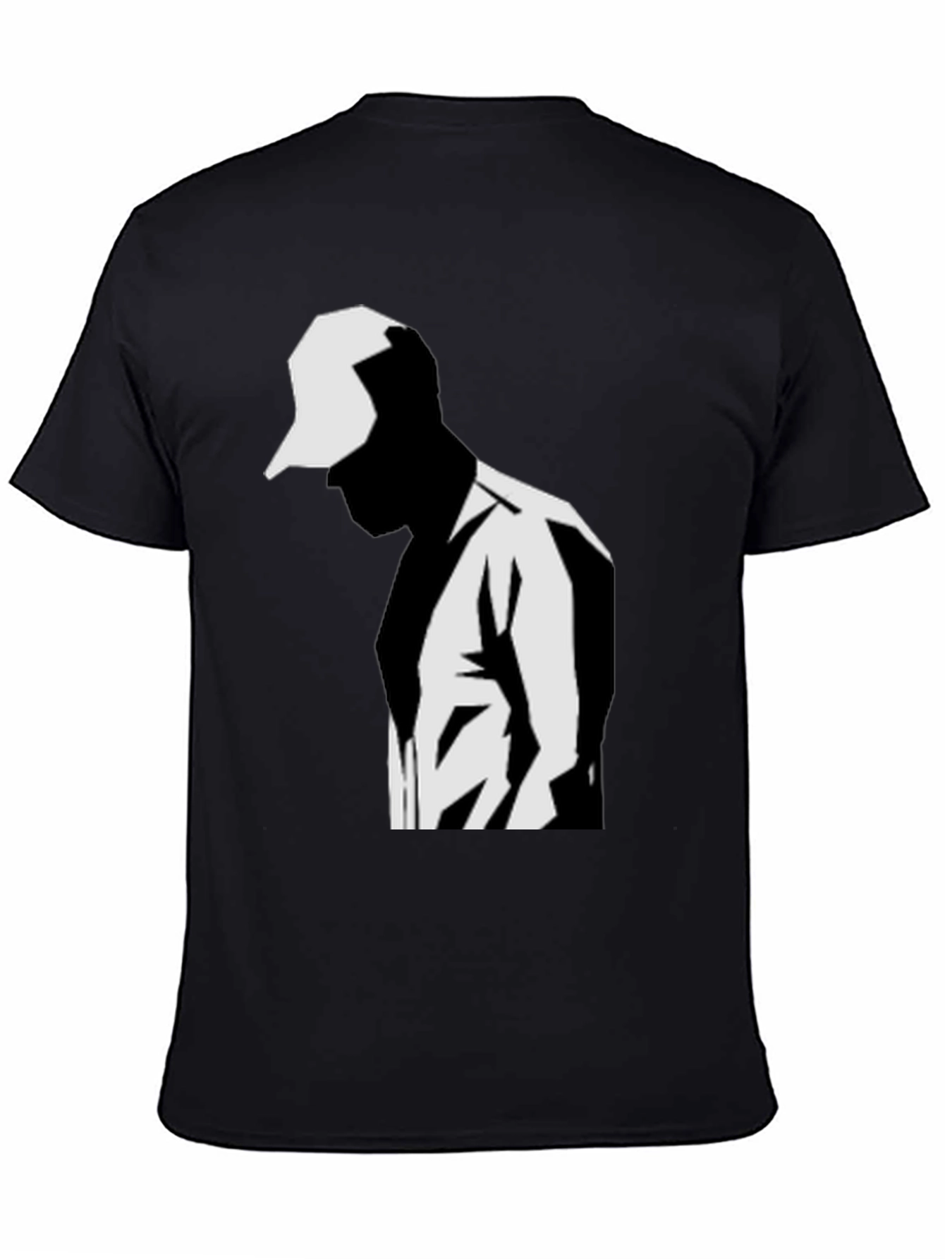 Modern Graphic T-Shirt: Black & White Silhouette Design