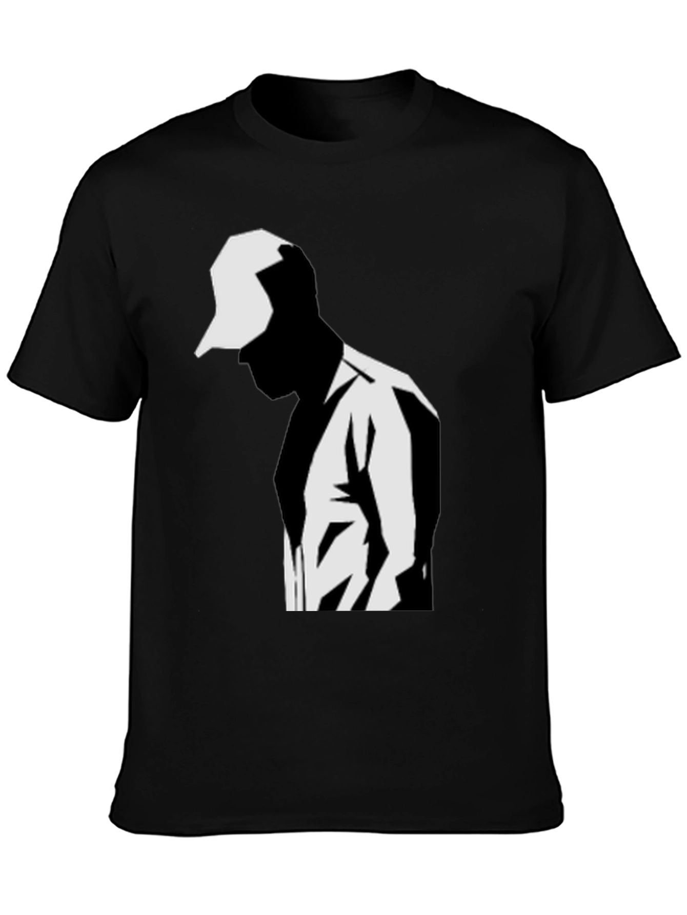Modern Graphic T-Shirt: Black & White Silhouette Design