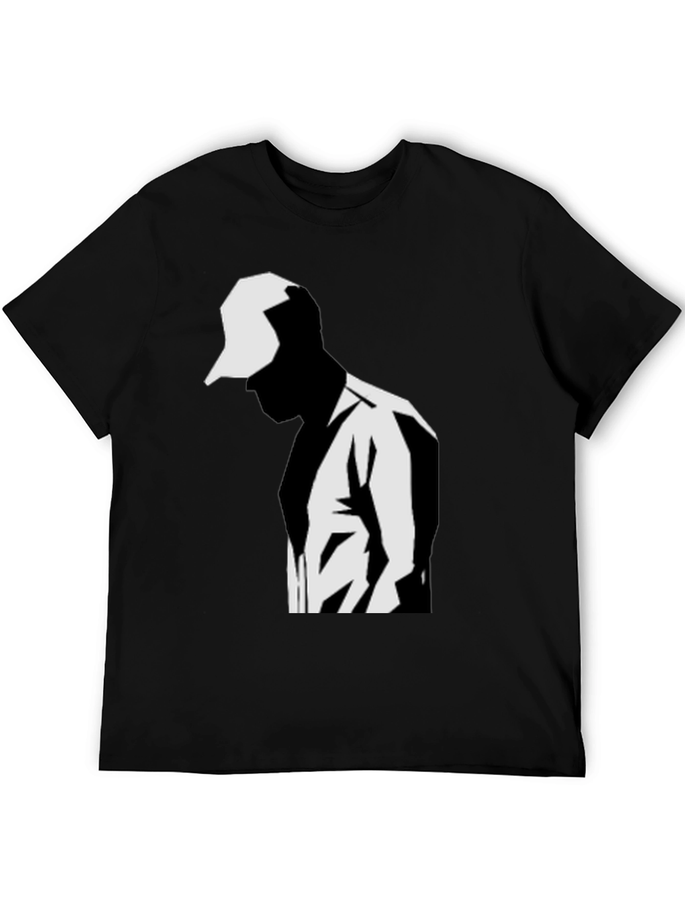 Modern Graphic T-Shirt: Black & White Silhouette Design