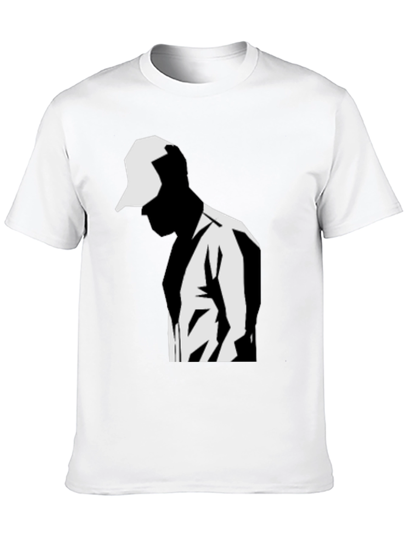 Modern Graphic T-Shirt: Black & White Silhouette Design