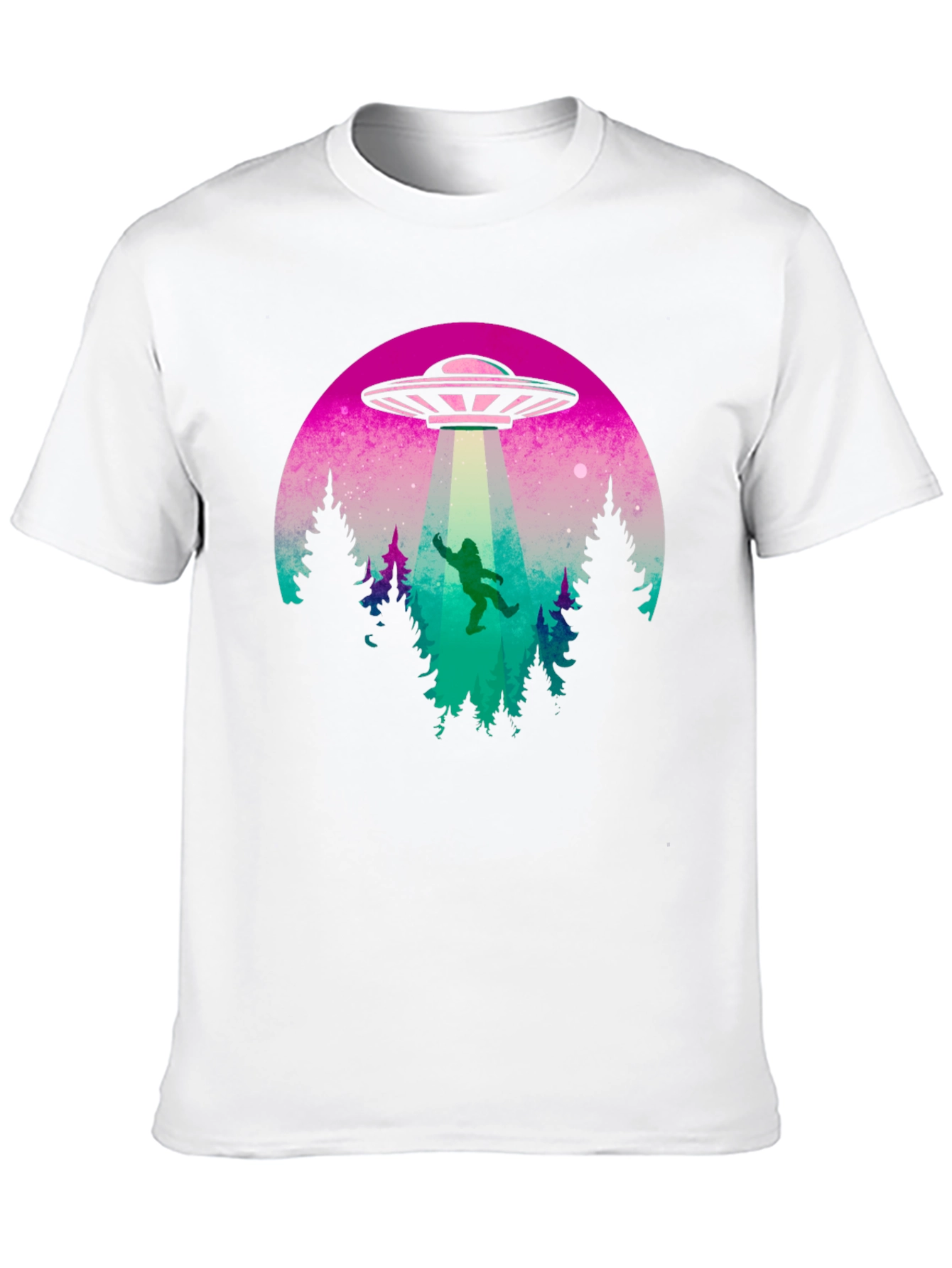 UFO Abduction Bigfoot T-Shirt - Black