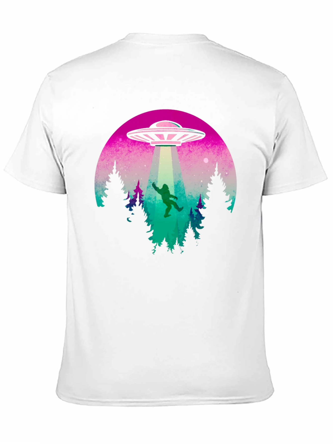 UFO Abduction Bigfoot T-Shirt - Black