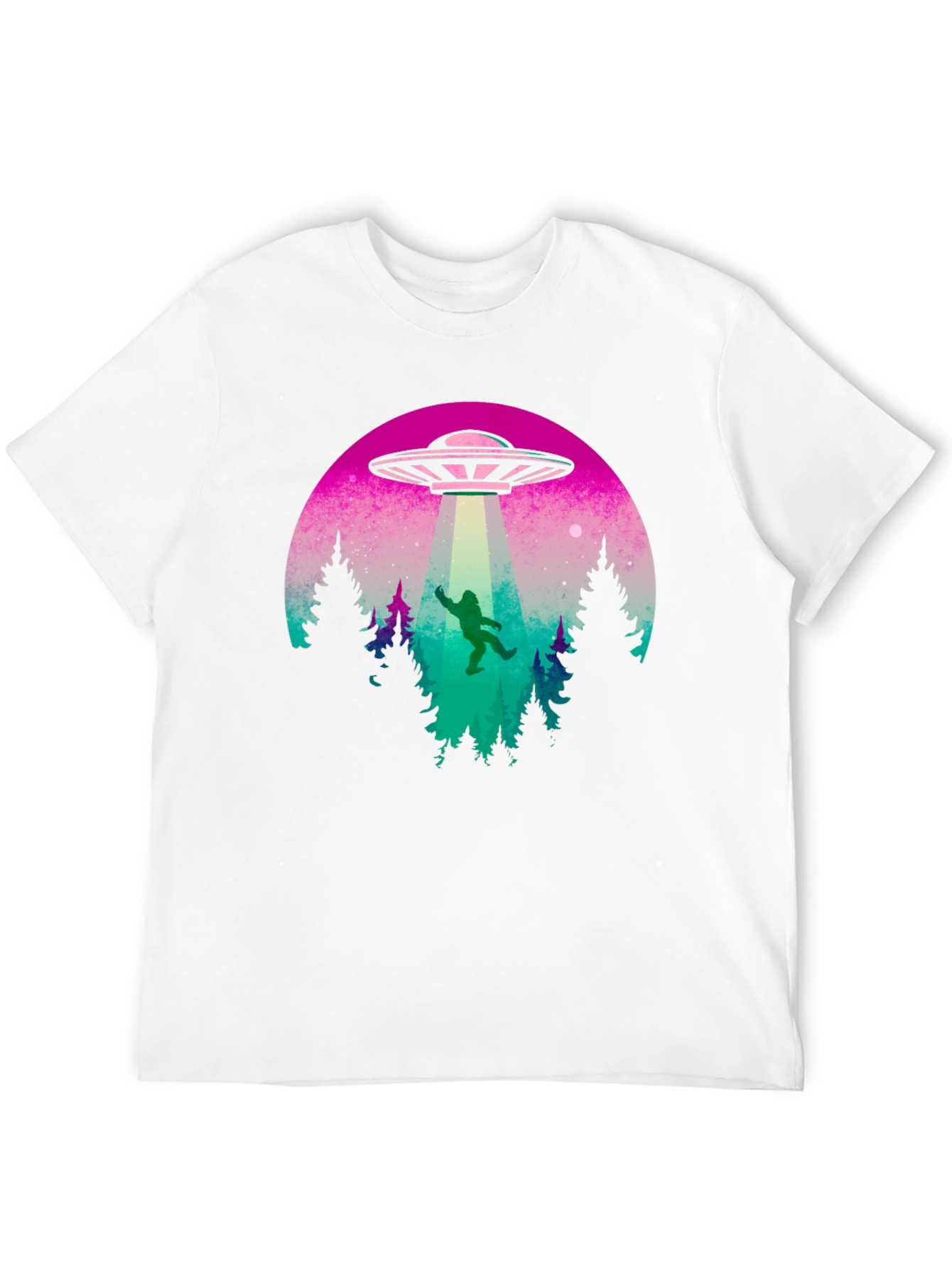 UFO Abduction Bigfoot T-Shirt - Black