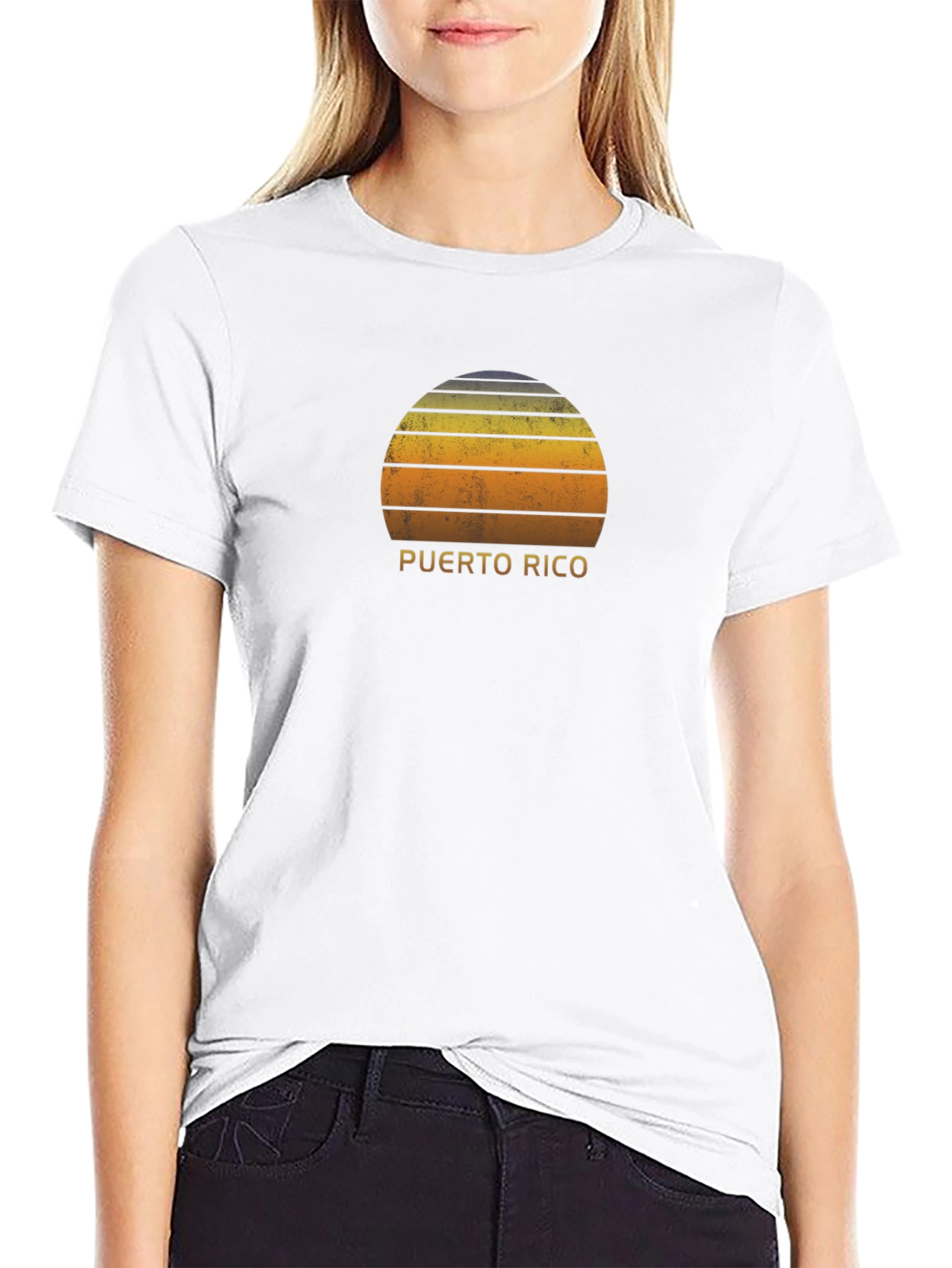 Puerto Rico Sunset Graphic Tee - Black