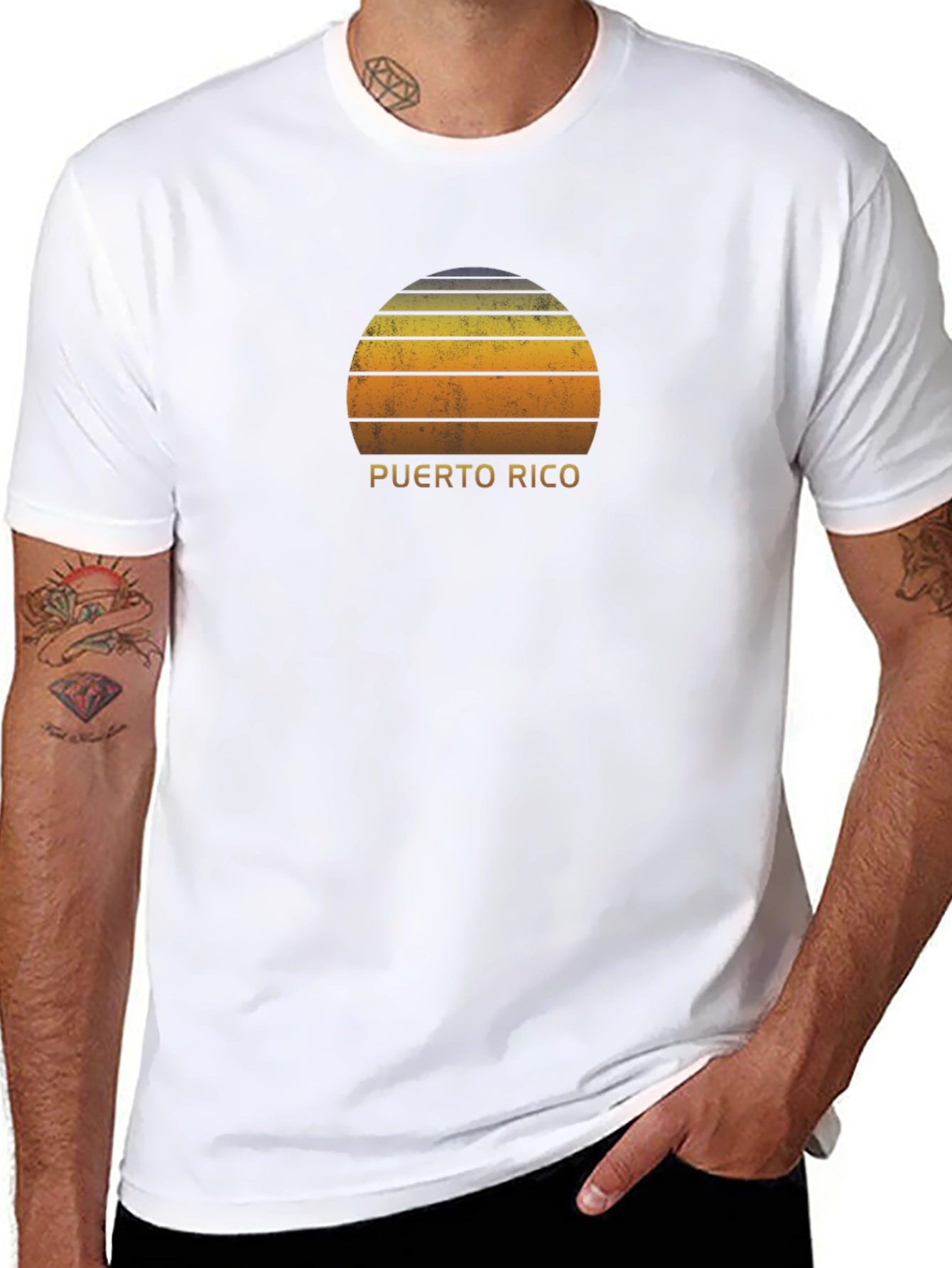 Puerto Rico Sunset Graphic Tee - Black