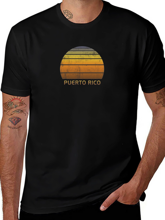 Puerto Rico Sunset Graphic Tee - Black