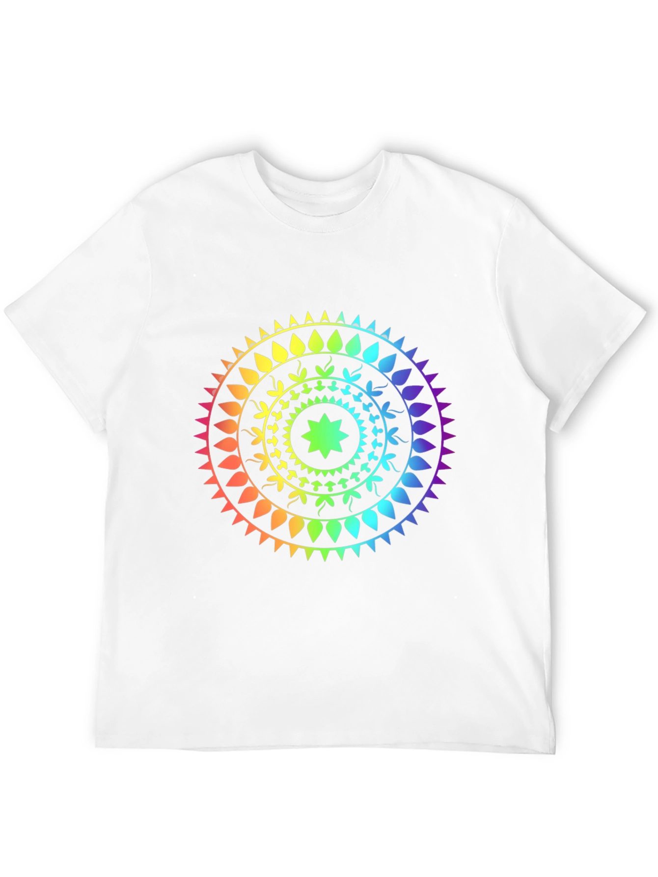 Rainbow Mandala T-Shirt - Stylish Graphic Tee