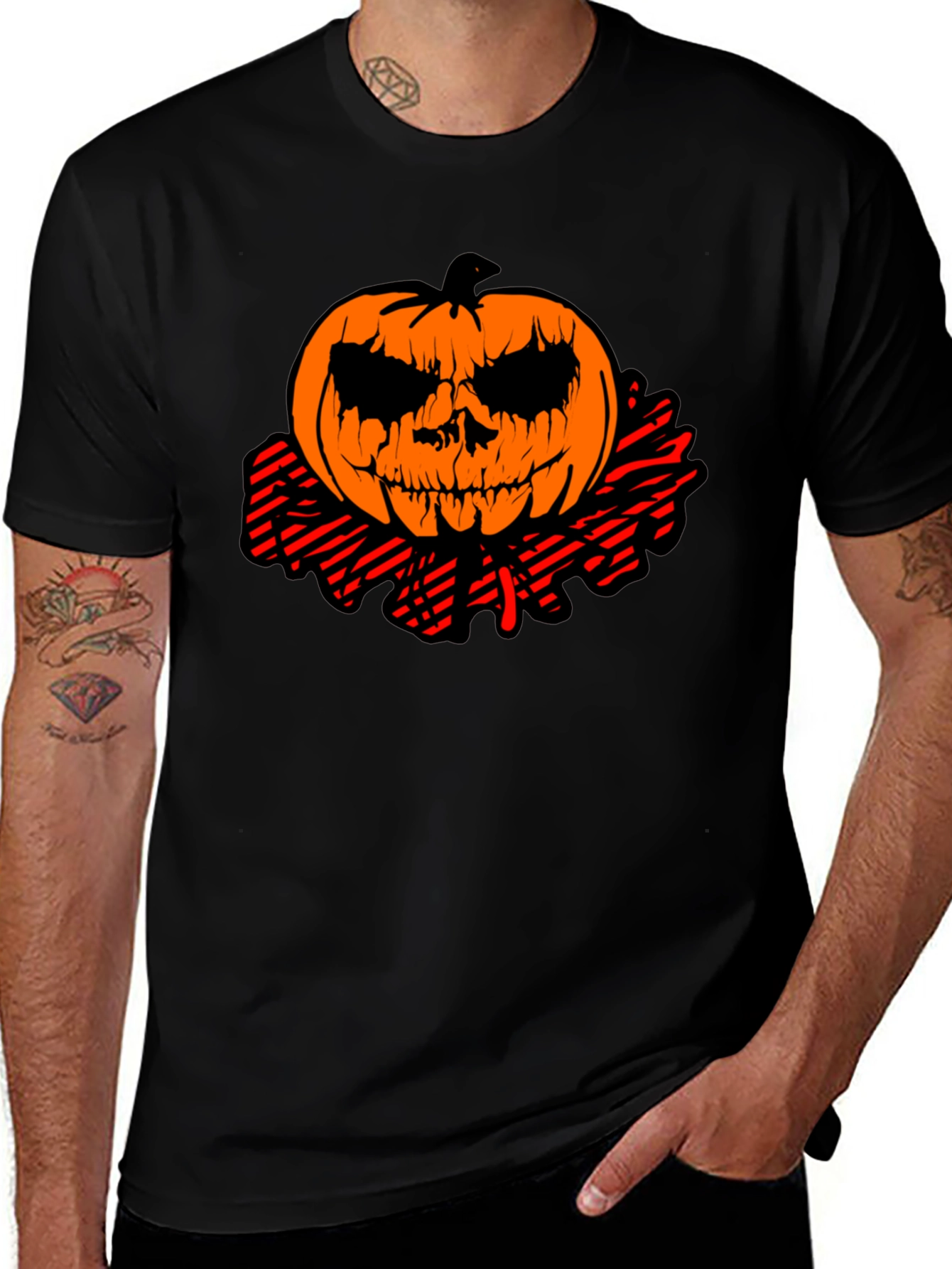 Halloween Pumpkin Head Graphic Tee