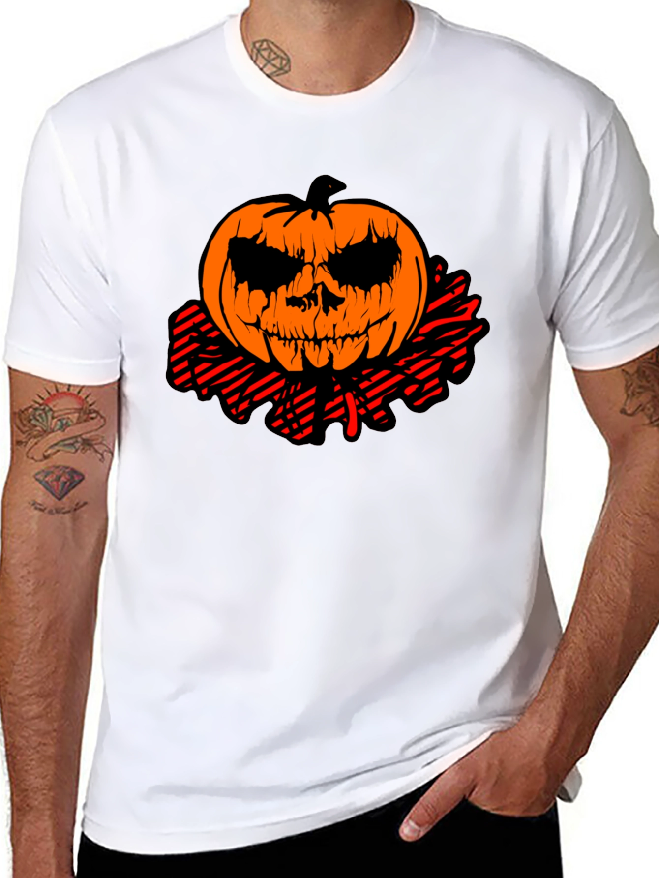 Halloween Pumpkin Head Graphic Tee