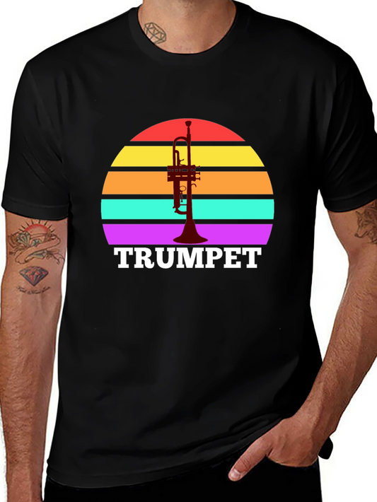 Retro Trumpet Sunset Graphic Tee