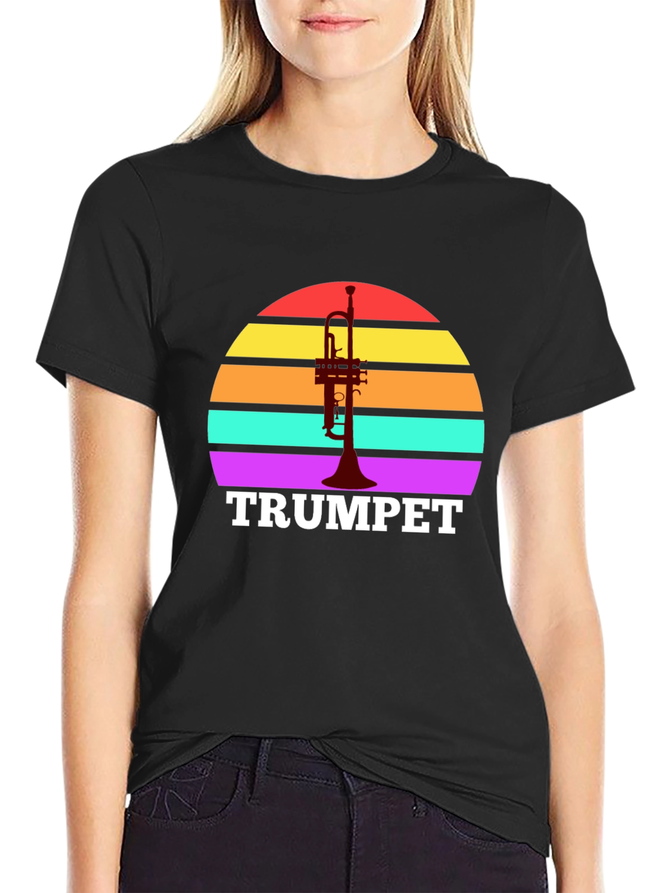 Retro Trumpet Sunset Graphic Tee