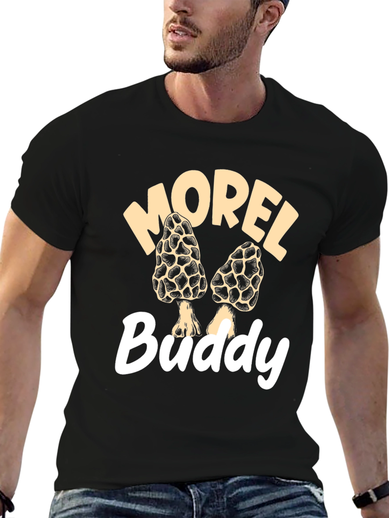 Morel Buddy Graphic T-Shirt Mushroom Hunting Tee